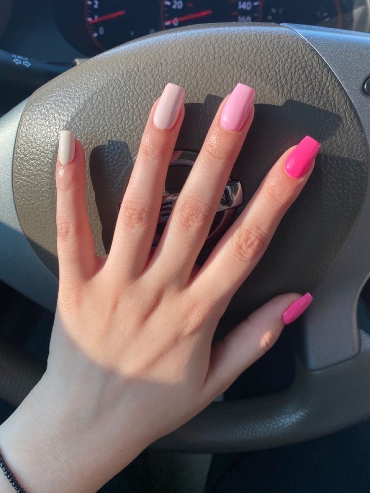 Almond French nail design by Aria Rose