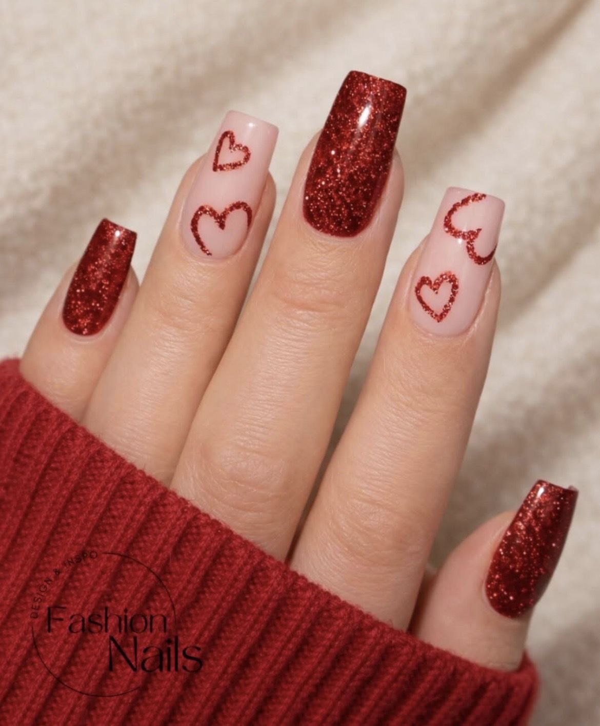 Square geometric nail design by Aria Rose
