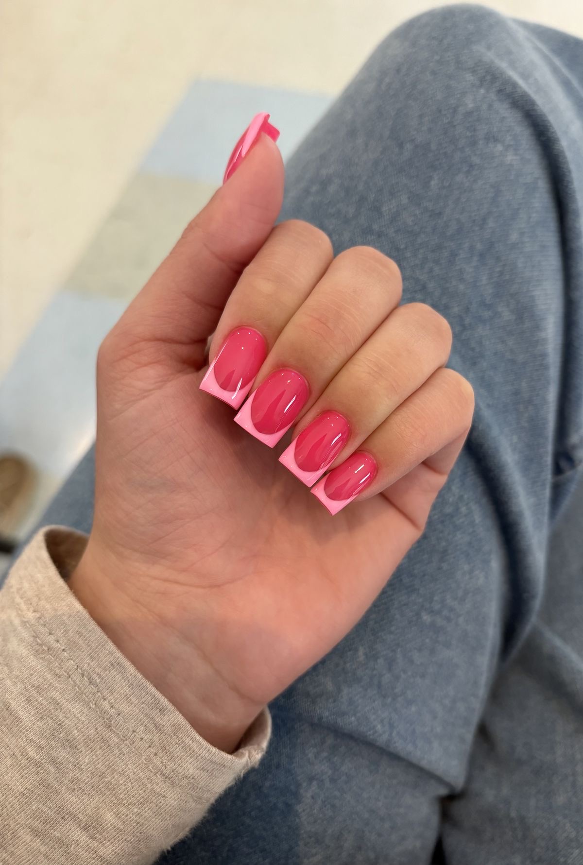 Squoval line art nail design by Brooklyn Belle