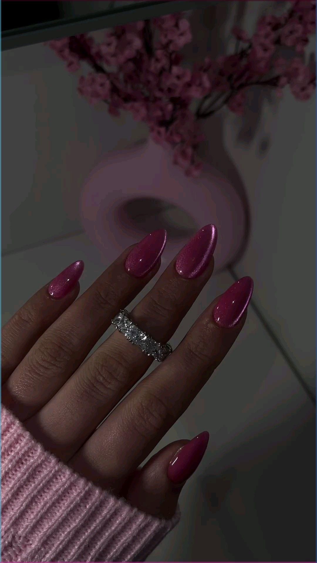 Oval floral nail design by Kayla Grace