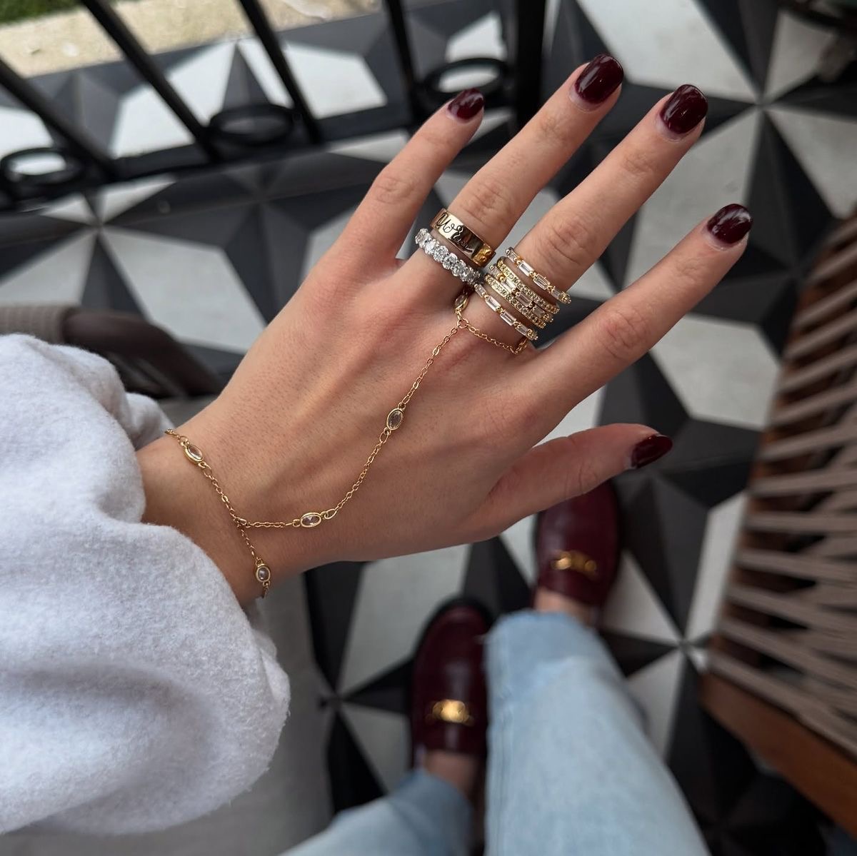 Square glazed nail design by Ruby Grace