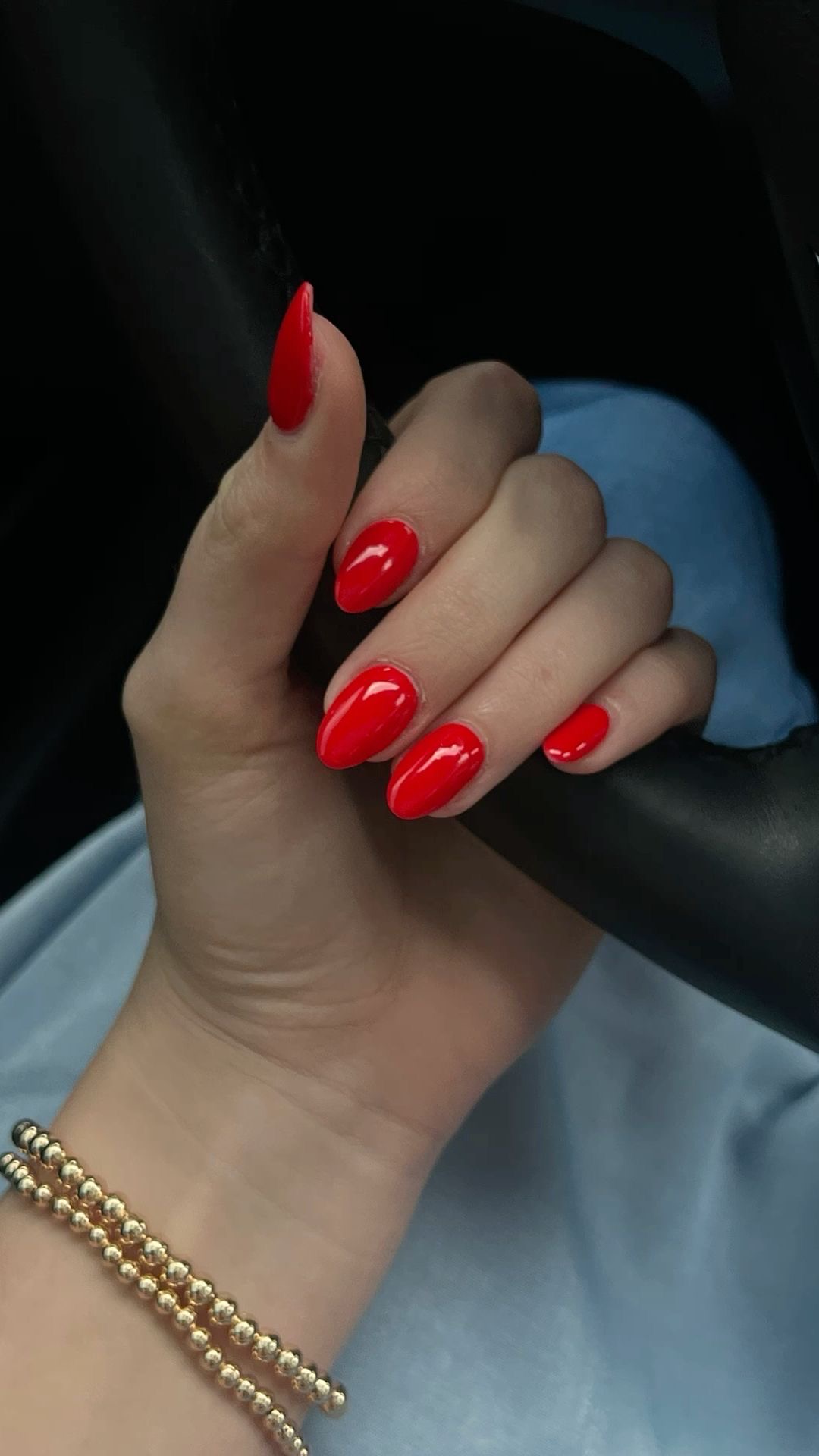 Oval rhinestone nail design by Ruby Grace