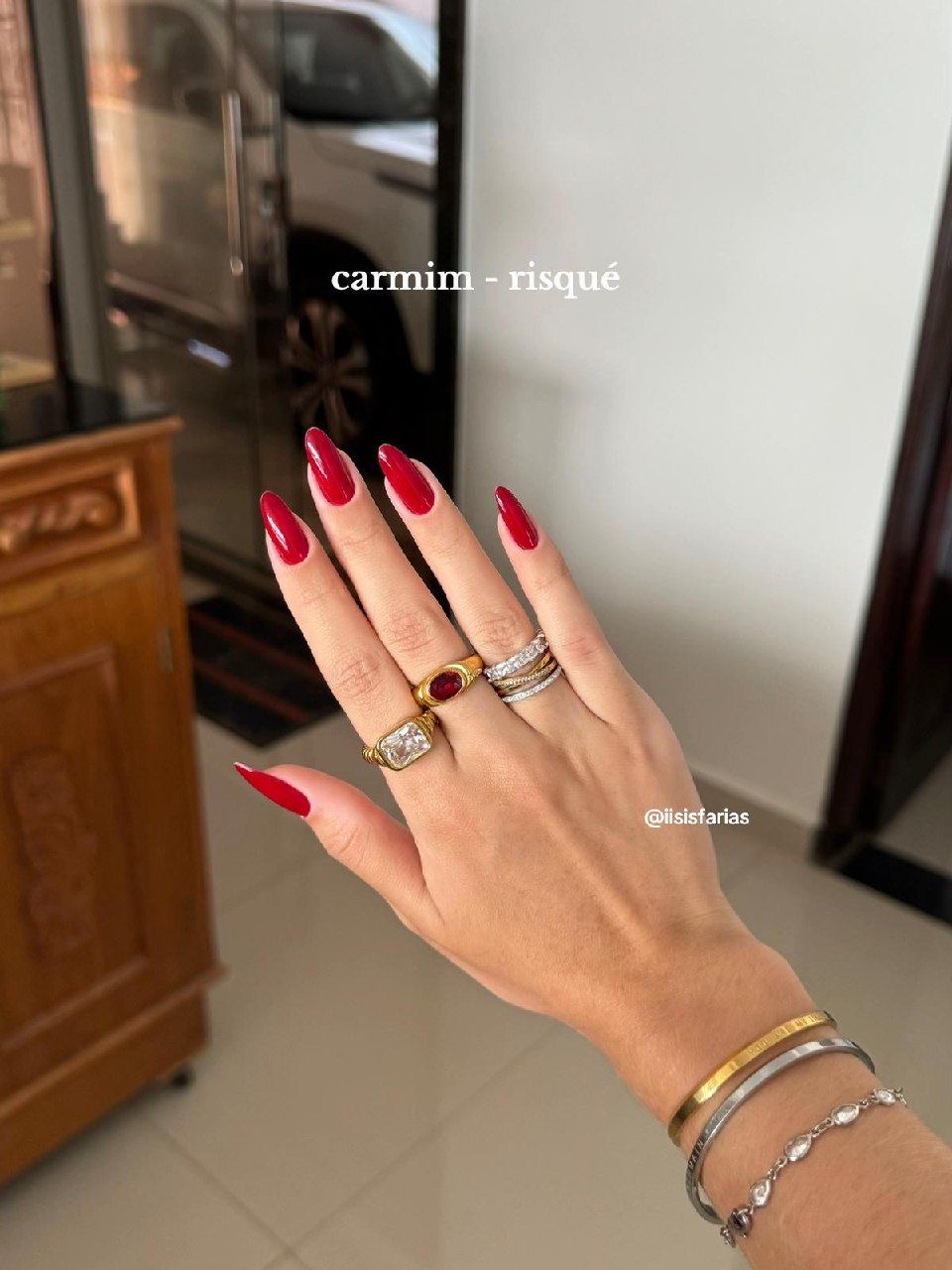 Square chrome French nail design by Isla Bloom