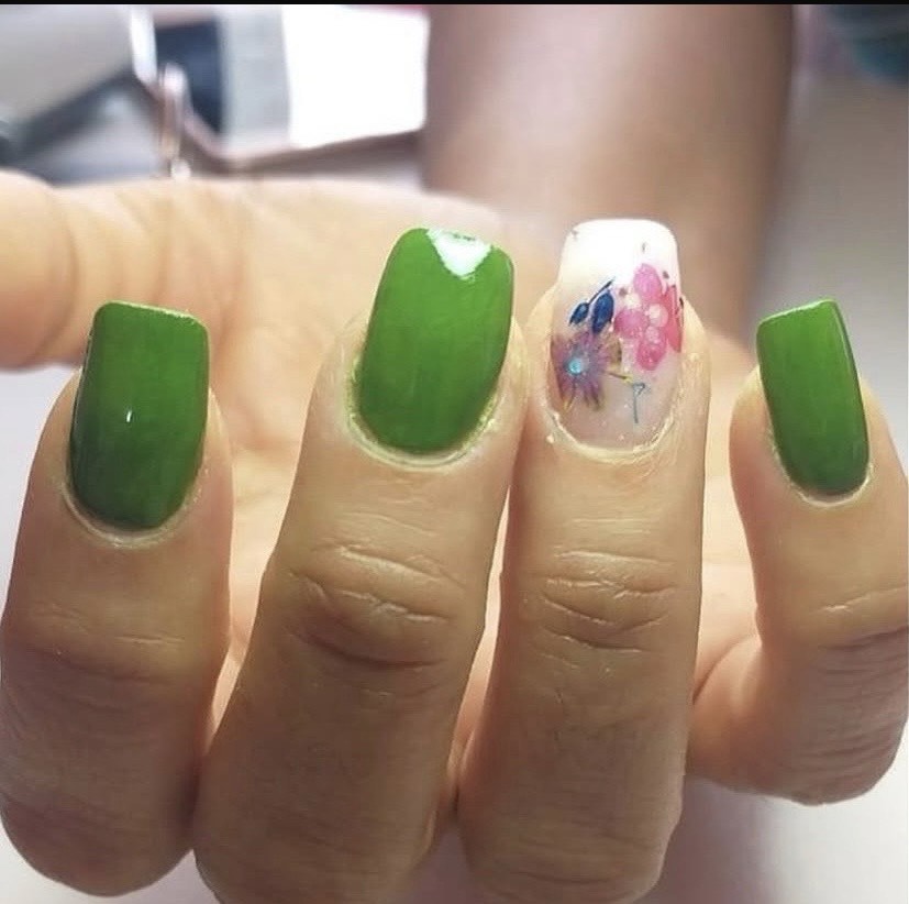 My Nails green #decorativas #photo #nails #viral 