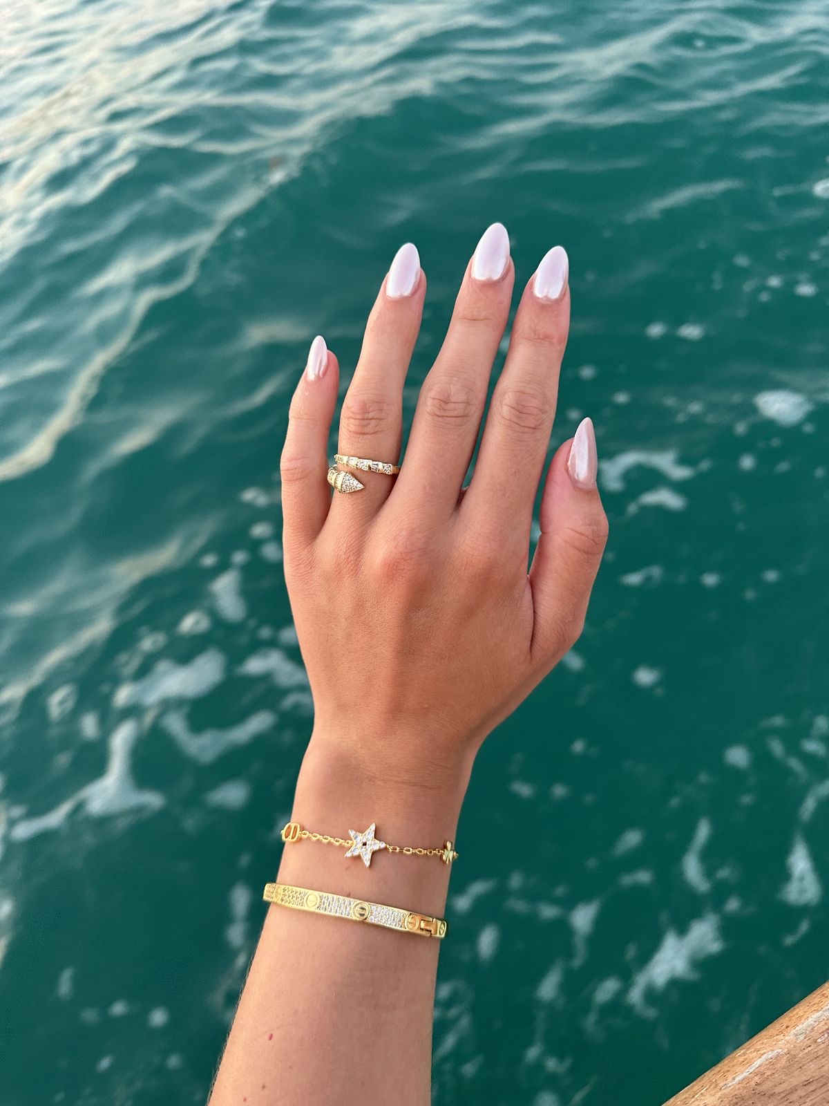 Squoval minimalist nail design by Zara Malik