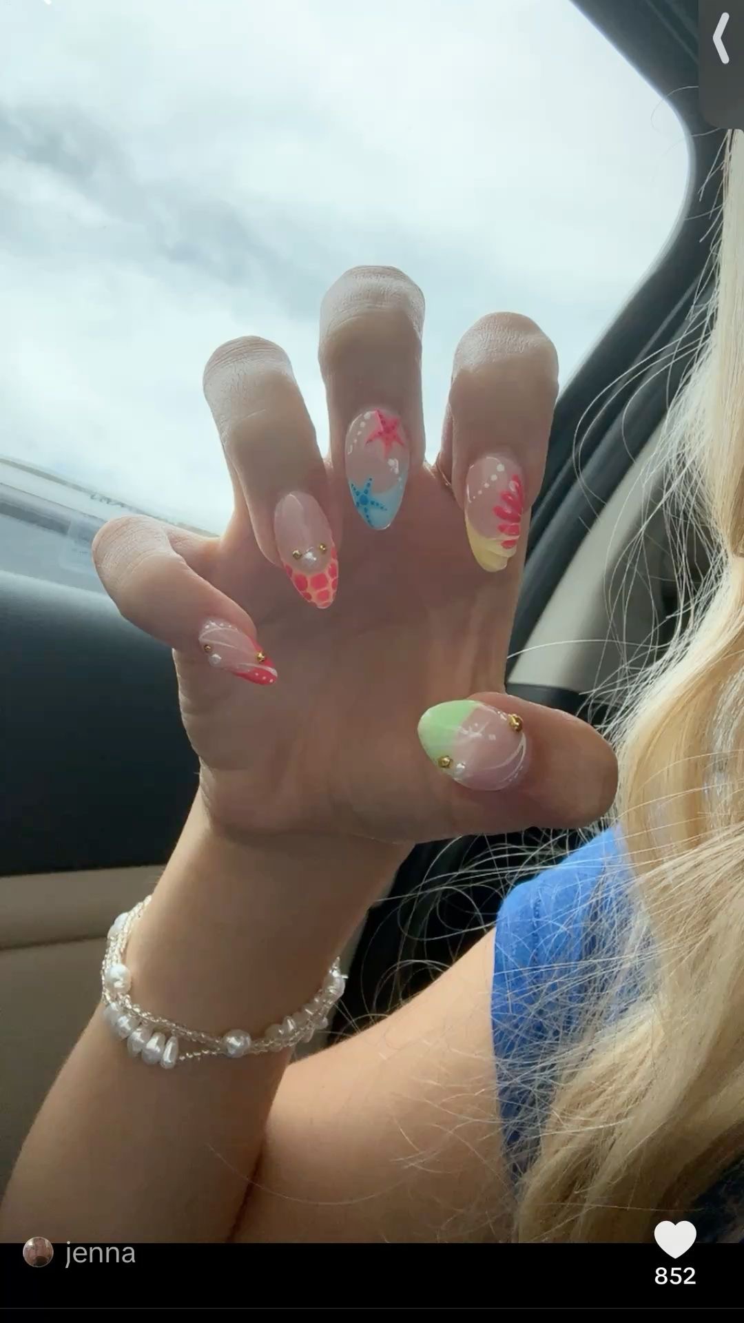 Almond character nail design by Zara Malik