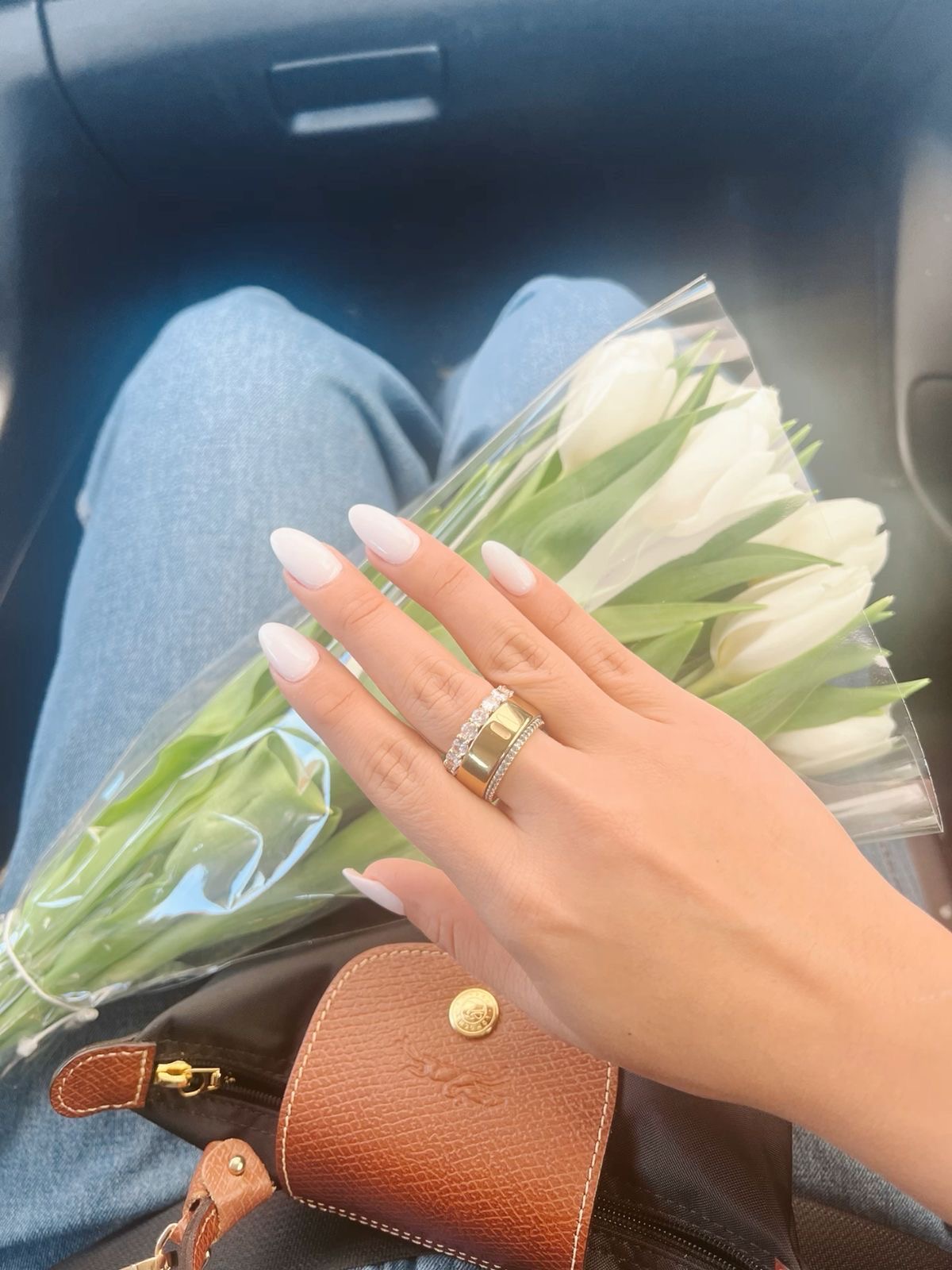 Squoval French nail design by Clara Bloom