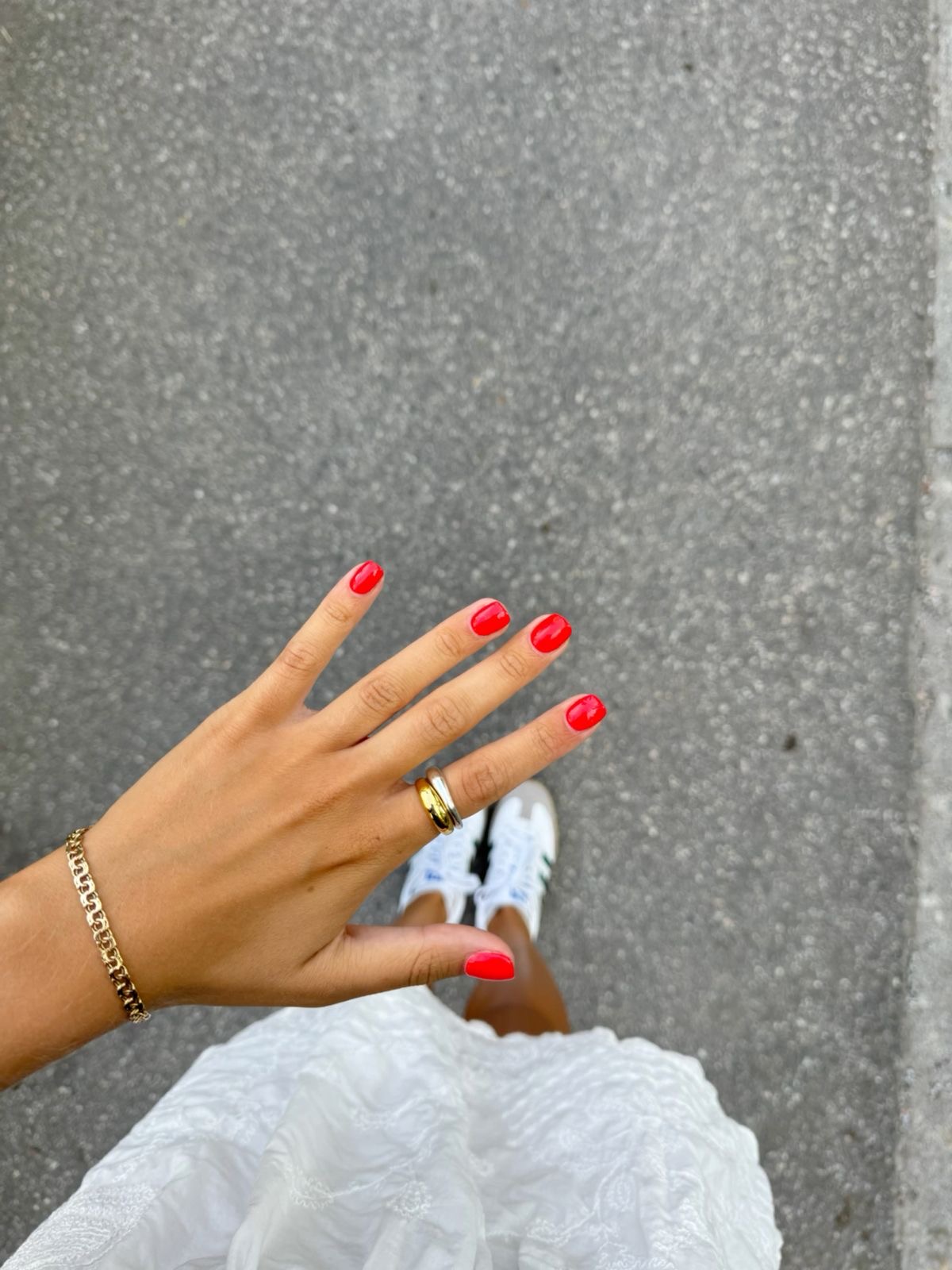 Almond chrome French nail design by Clara Bloom
