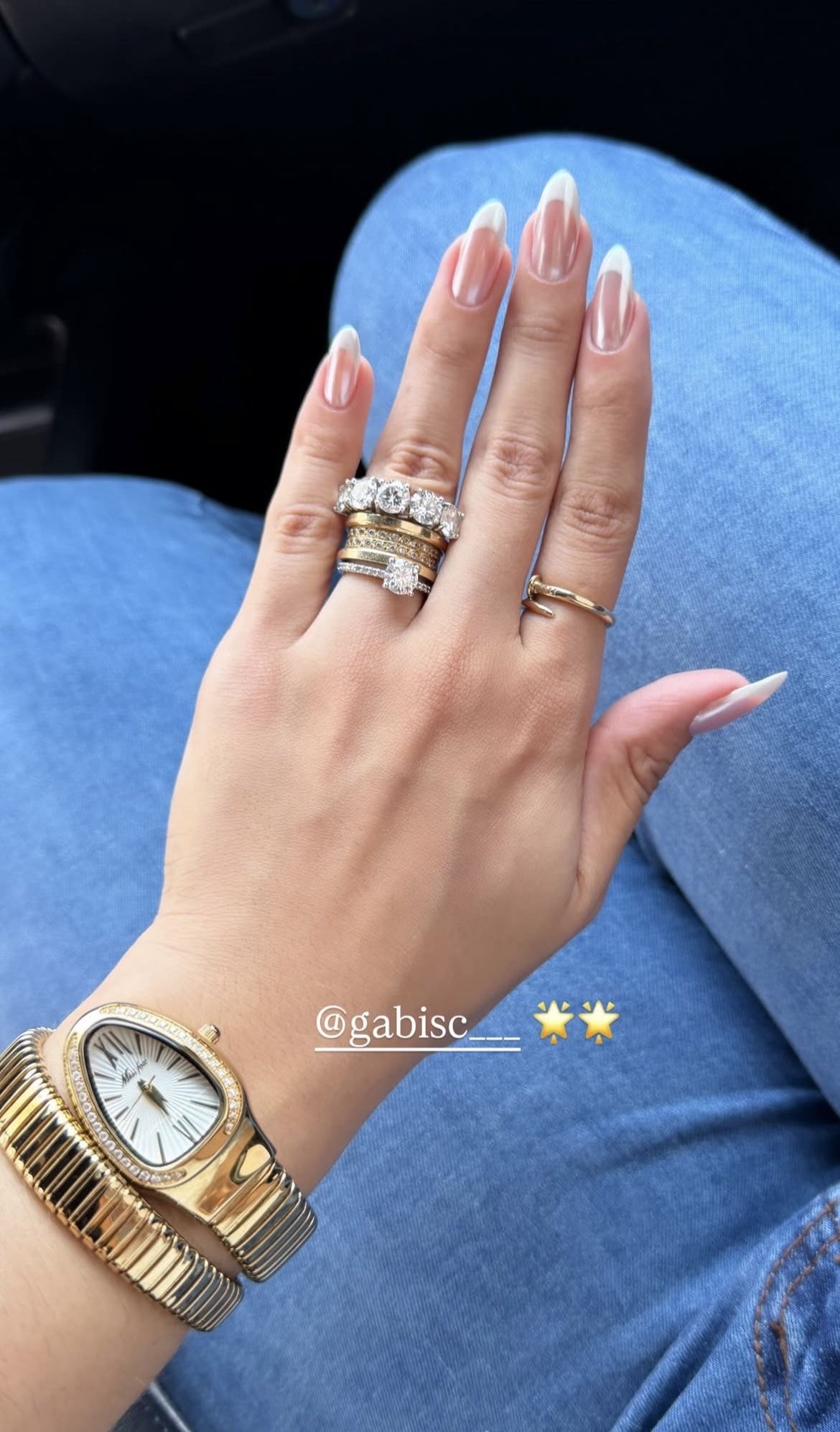 Square French nail design by Amara Okafor