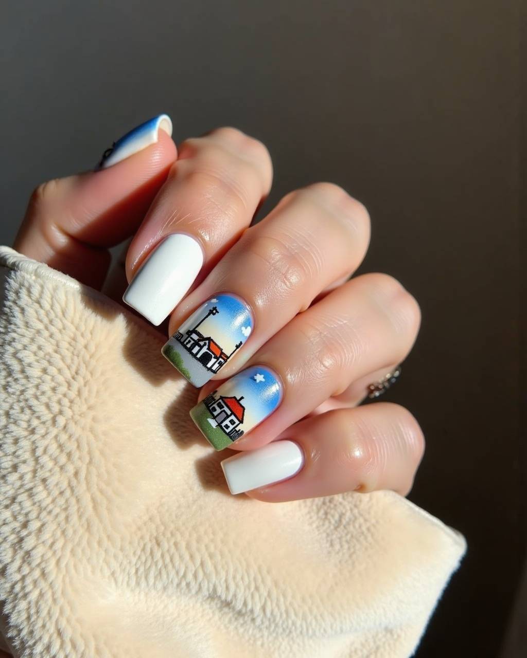 Square art nail design by Amara Okafor