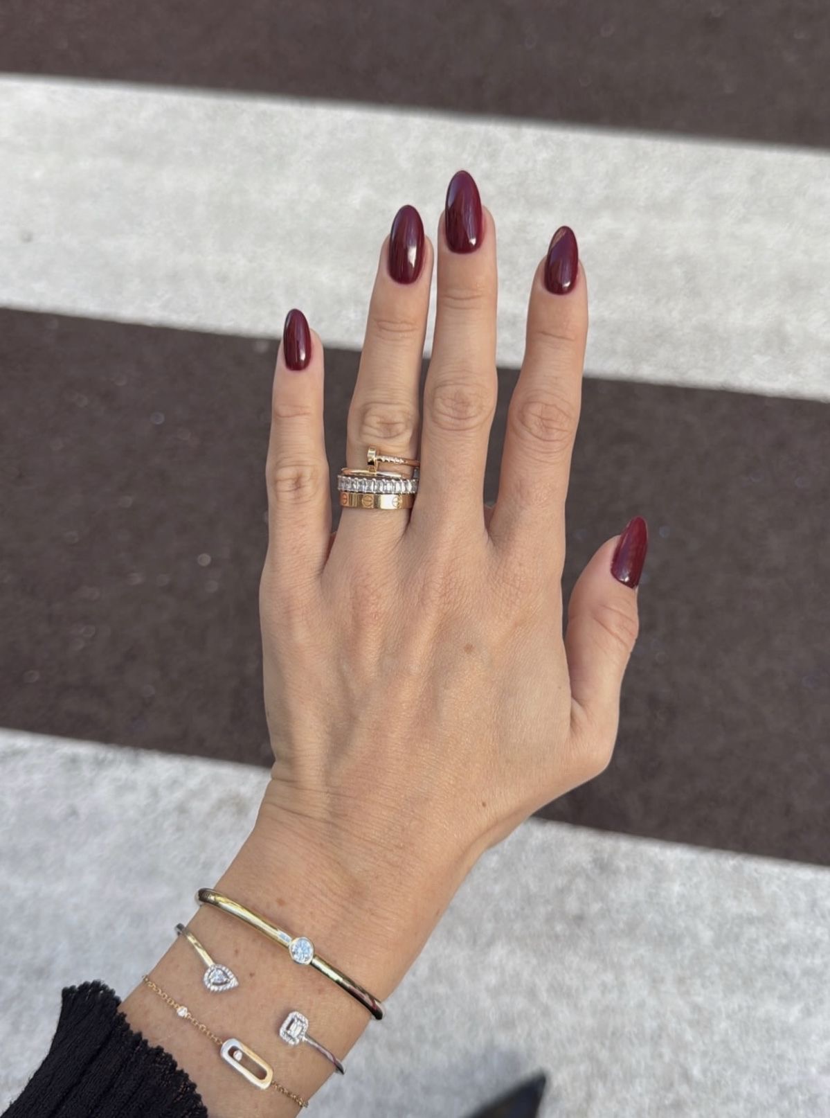 Stiletto chrome French nail design by Amara Okafor