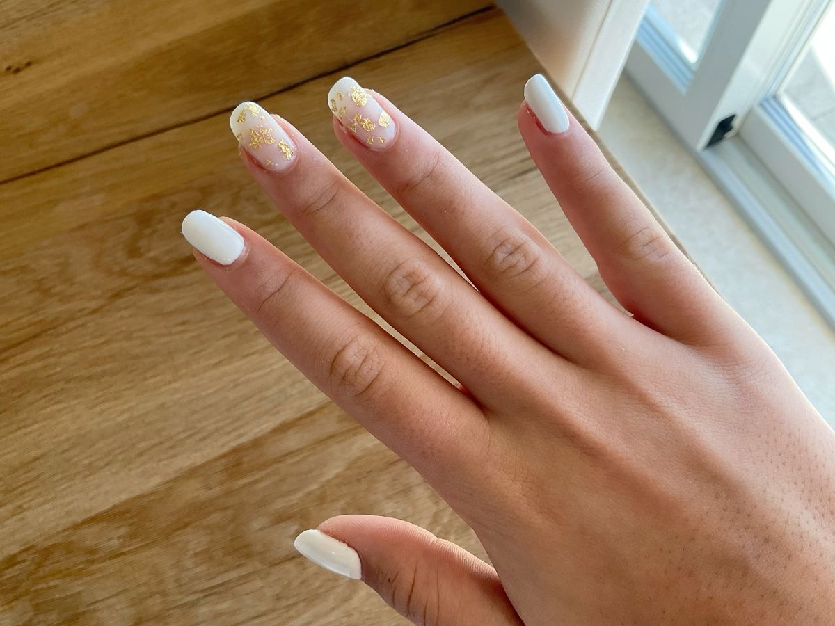 Oval rhinestone nail design by Elena Rostova