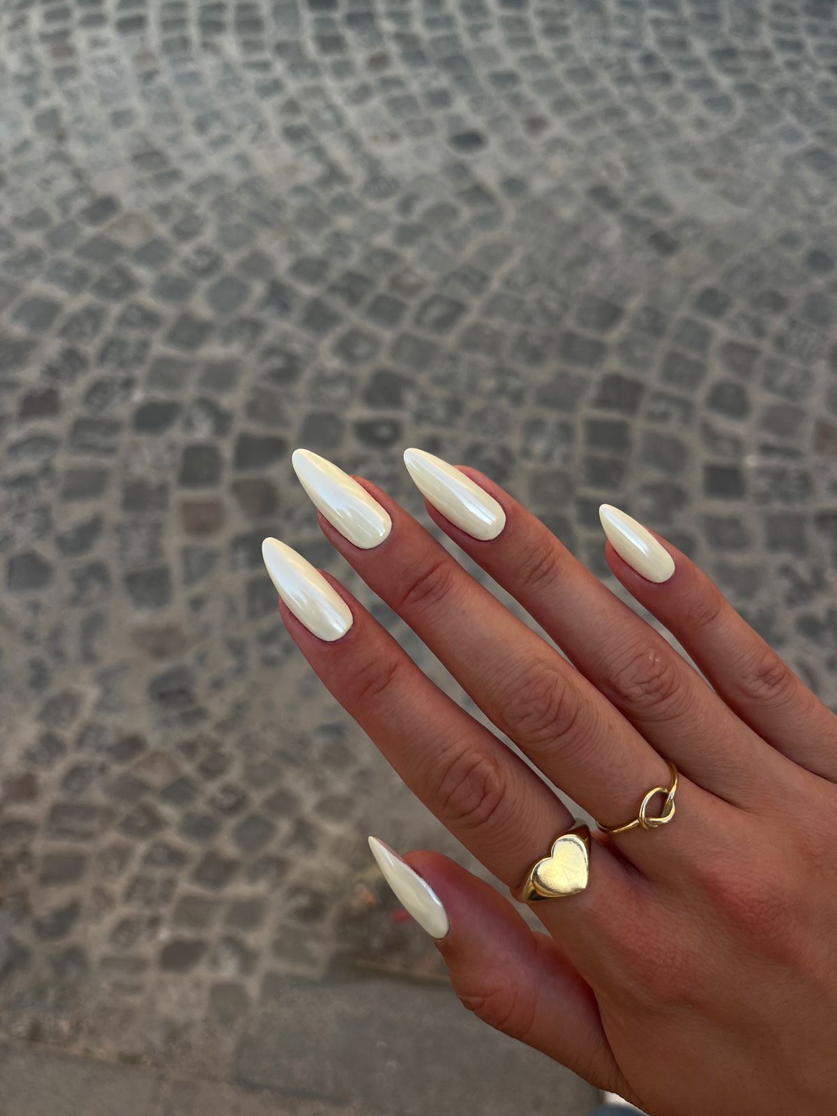 Almond French nail design by Eva Rose