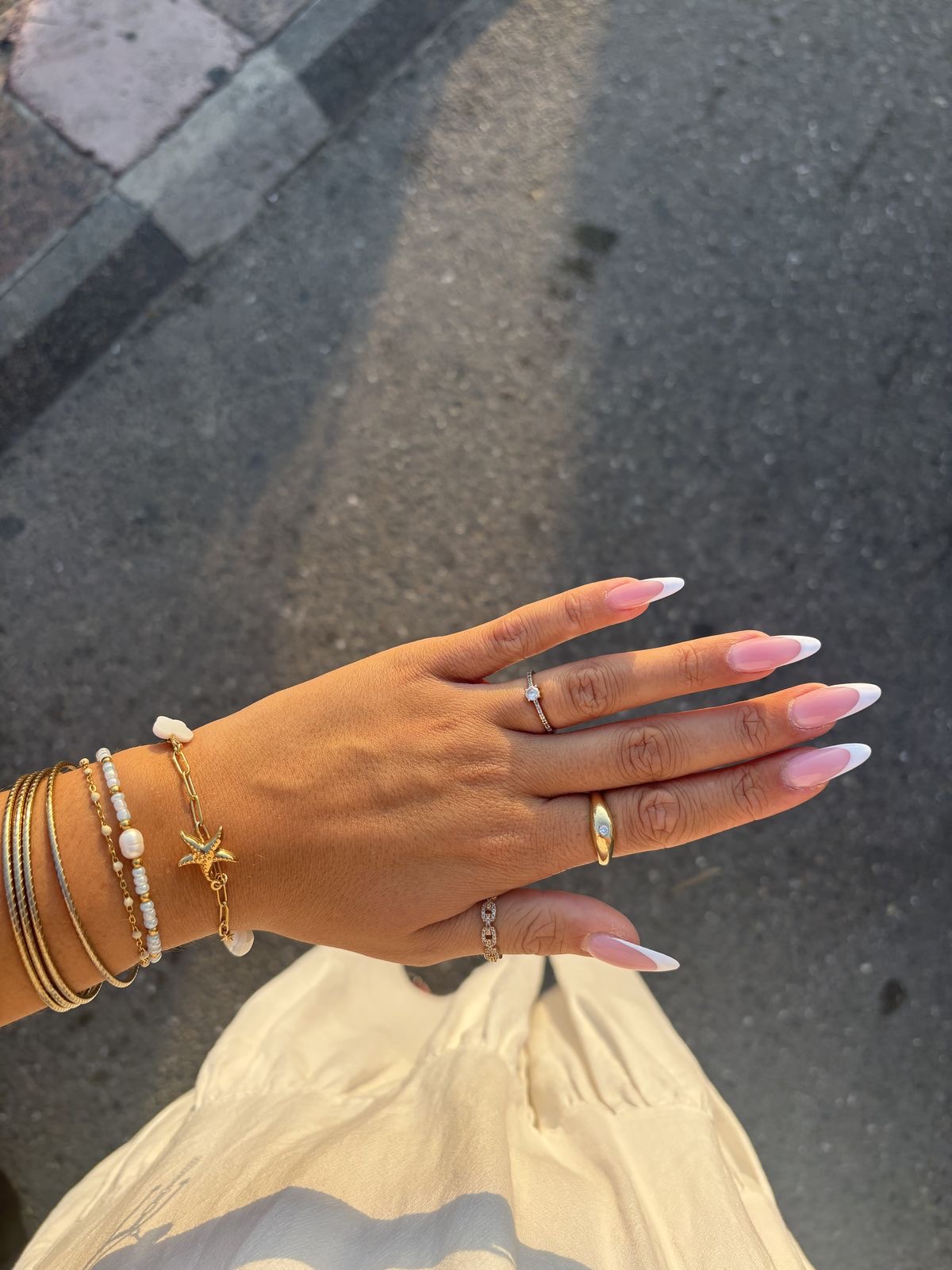 Oval rhinestone nail design by Jasmine Rose