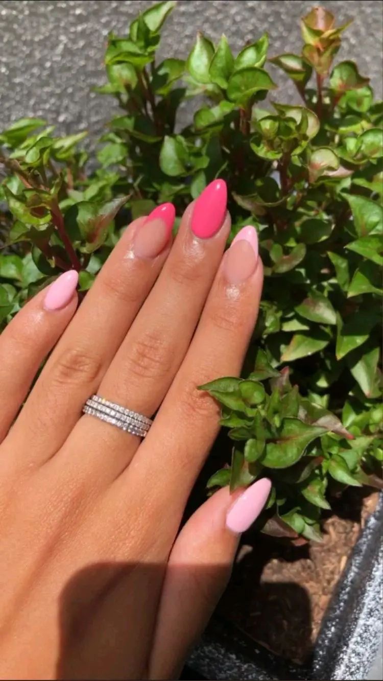 Square chrome French nail design by Jasmine Rose