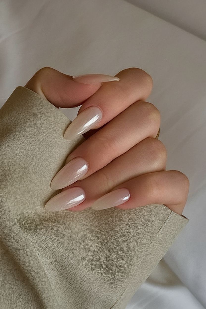 Stiletto French nail design by Eliza Rose