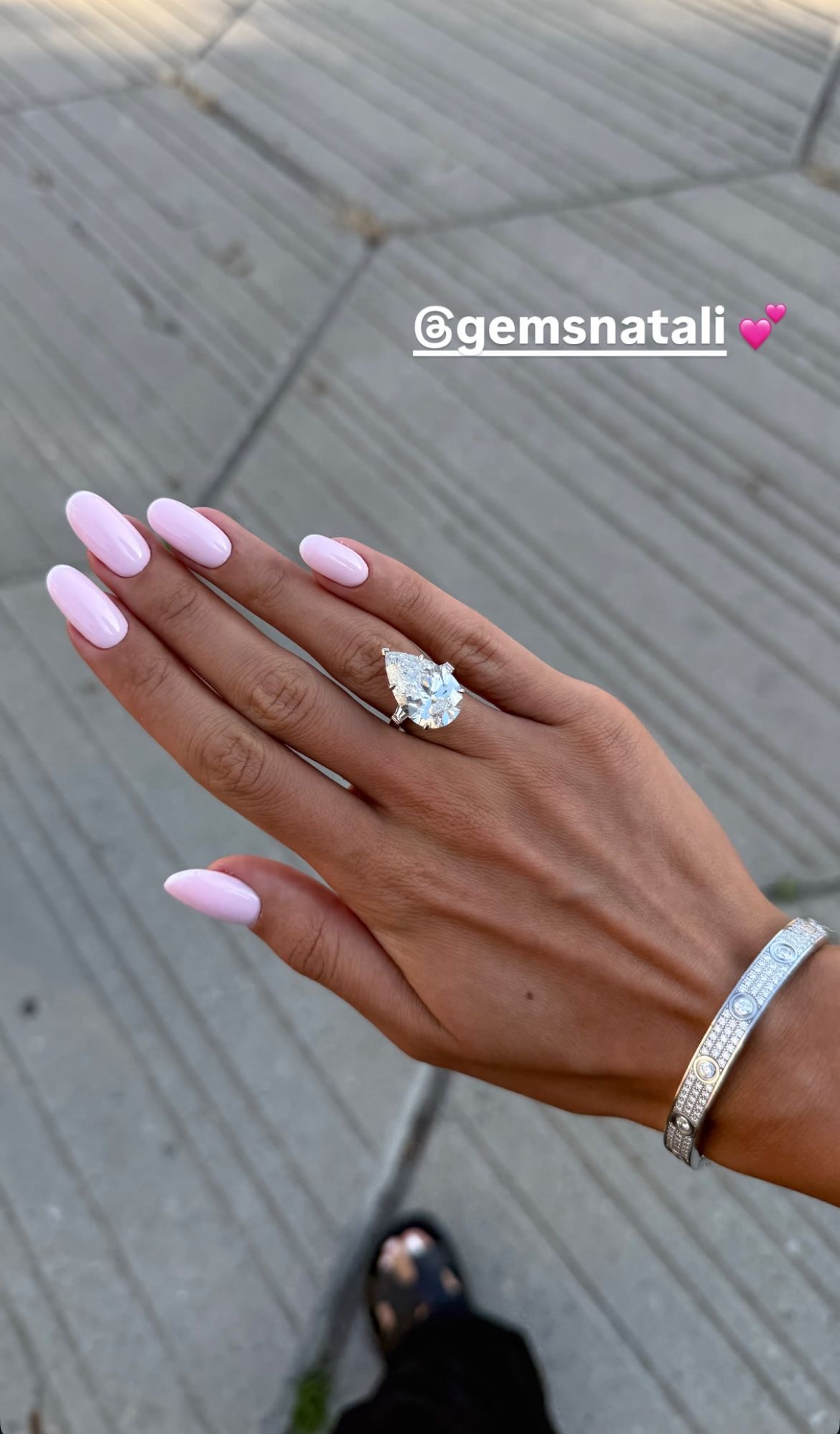 Oval glitter French nail design by Eliza Rose