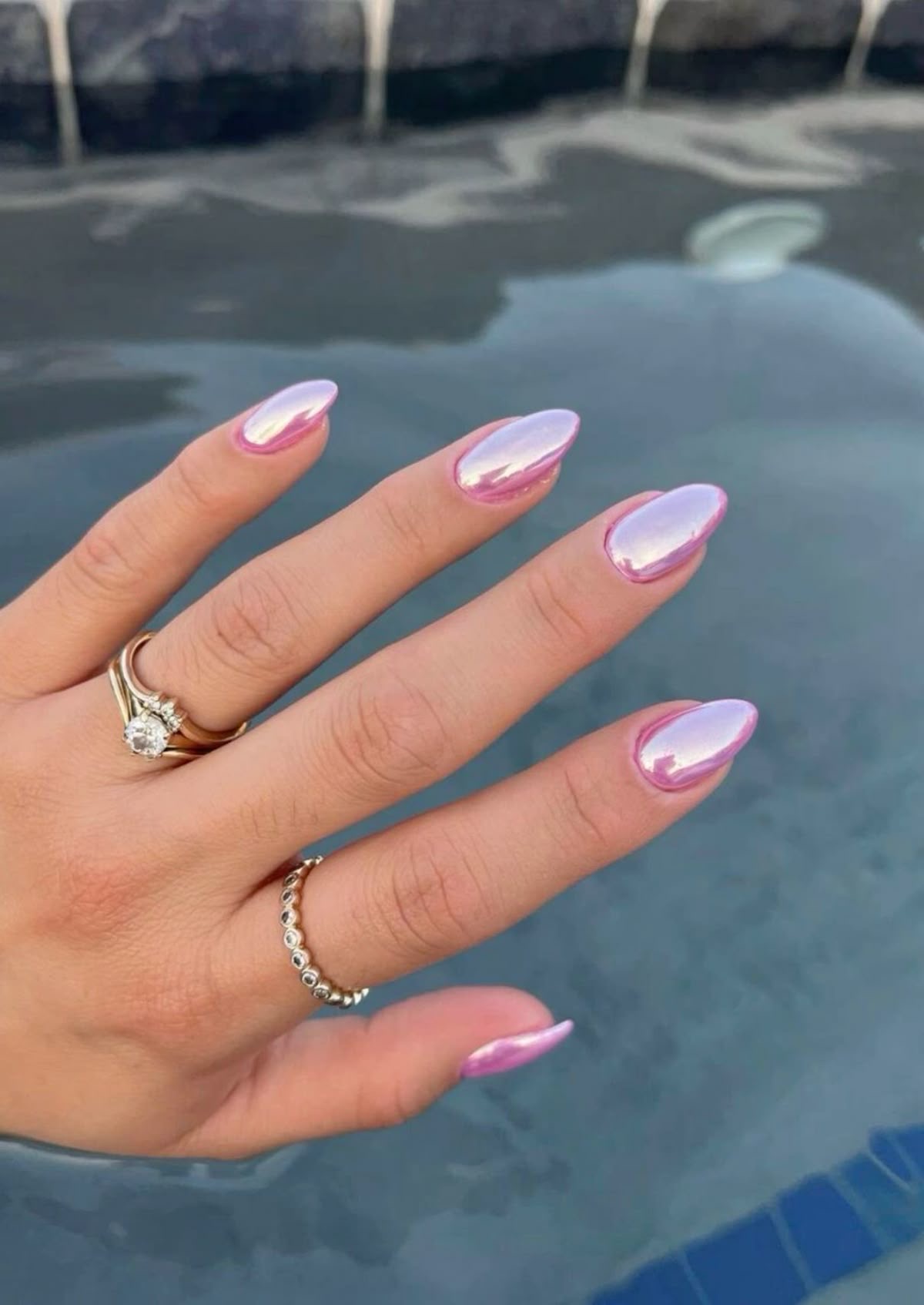 Square floral nail design by Olivia Rae