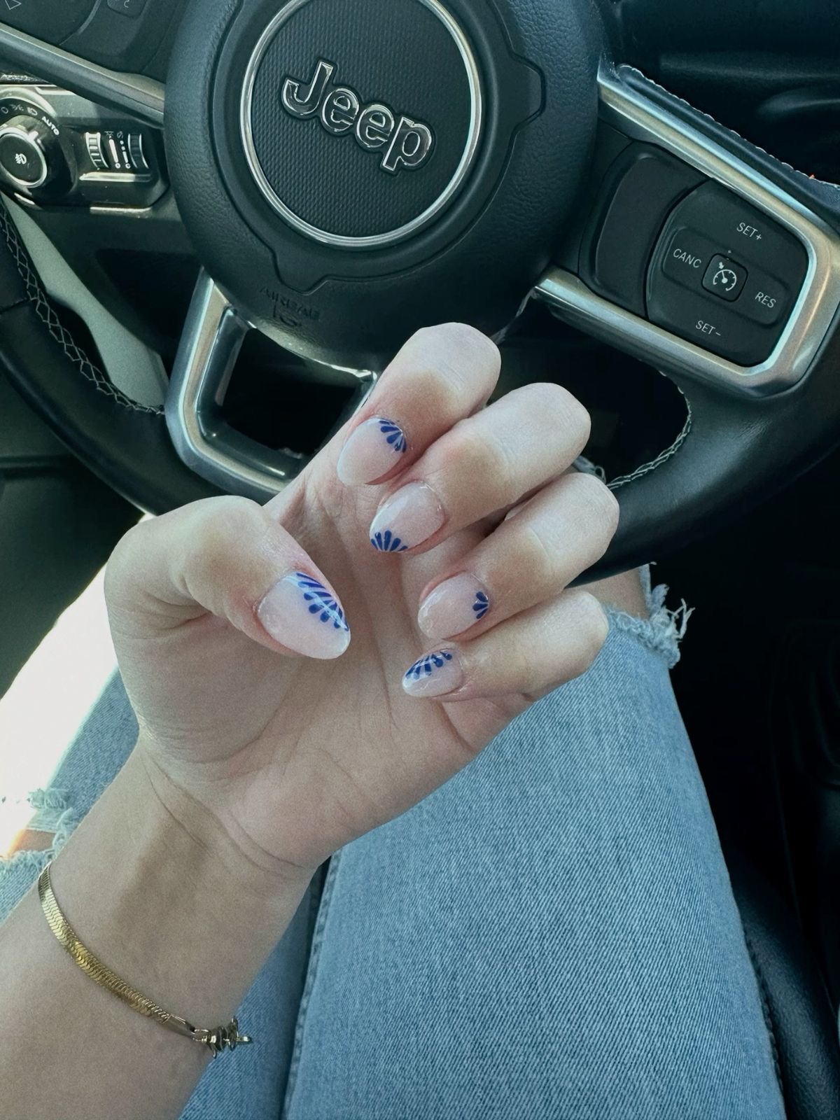 Square minimalist nail design by Olivia Rae