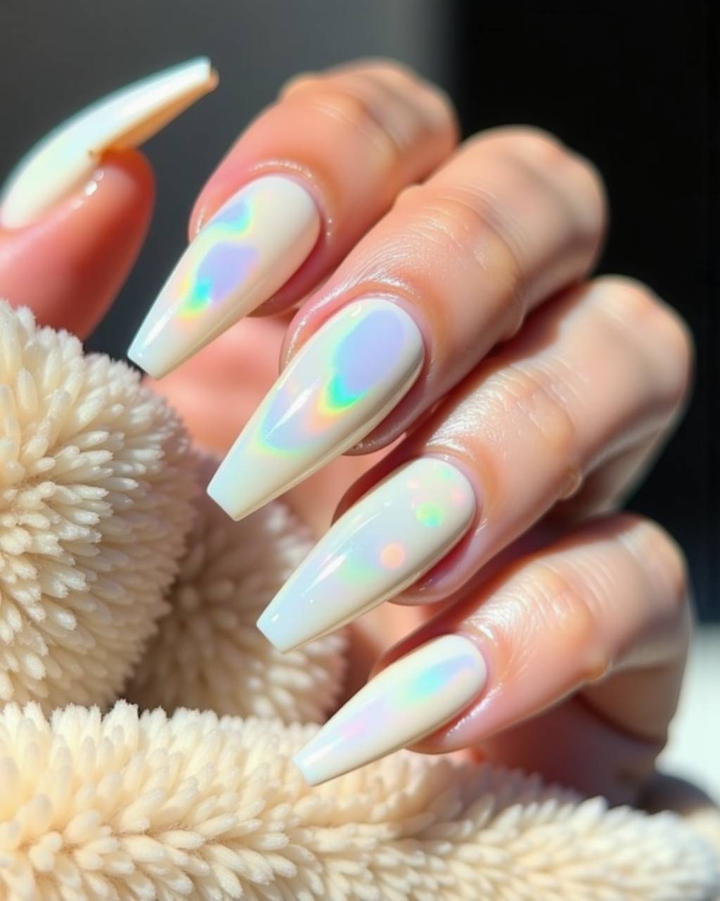 Stiletto glazed nail design by Chloe Park