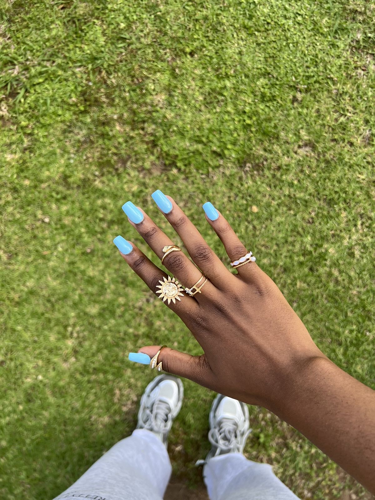 Square glazed nail design by Chloe Park