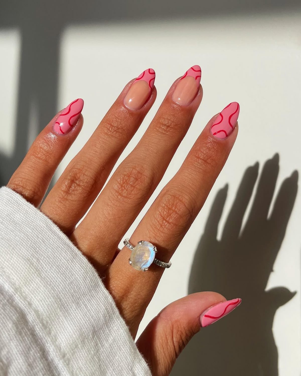 Almond French nail design by Chloe Park