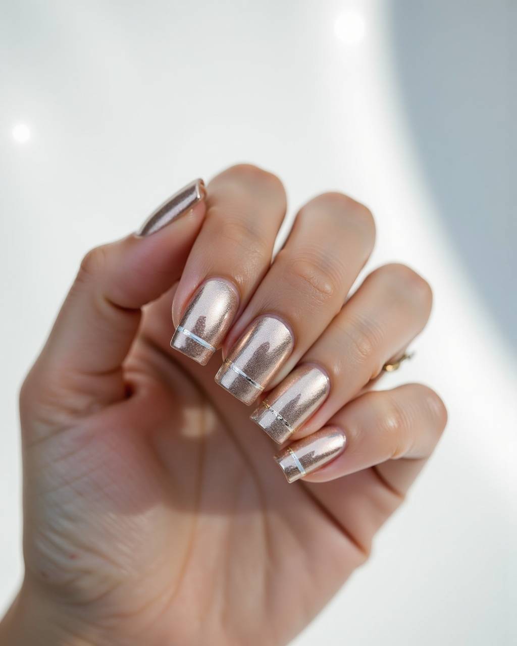 Square minimalist nail design by Chloe Park