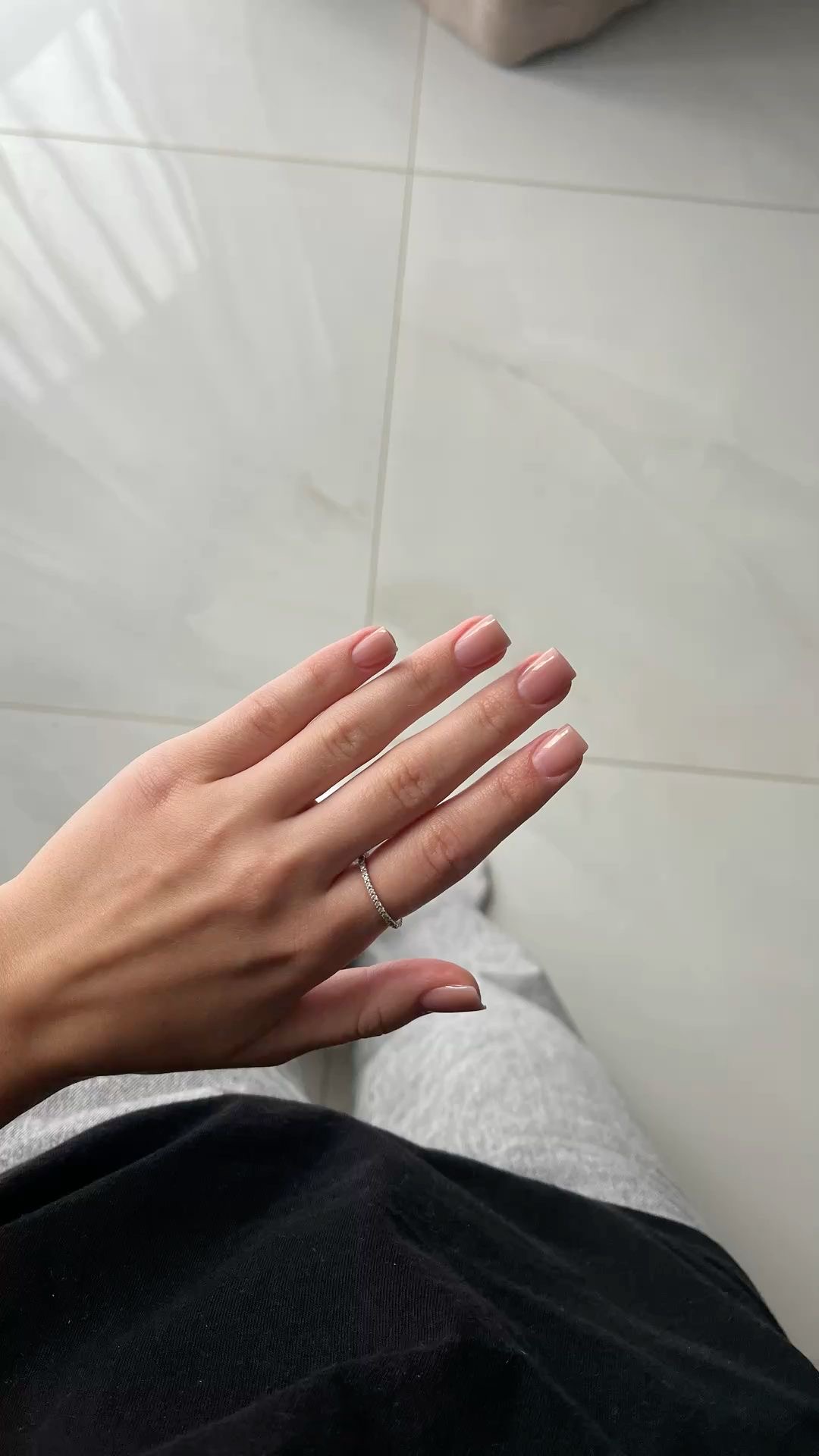 Almond glitter French nail design by Victoria Grace