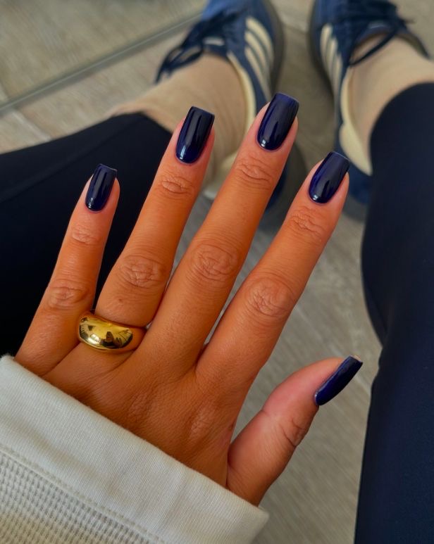 Square minimalist nail design by Victoria Grace