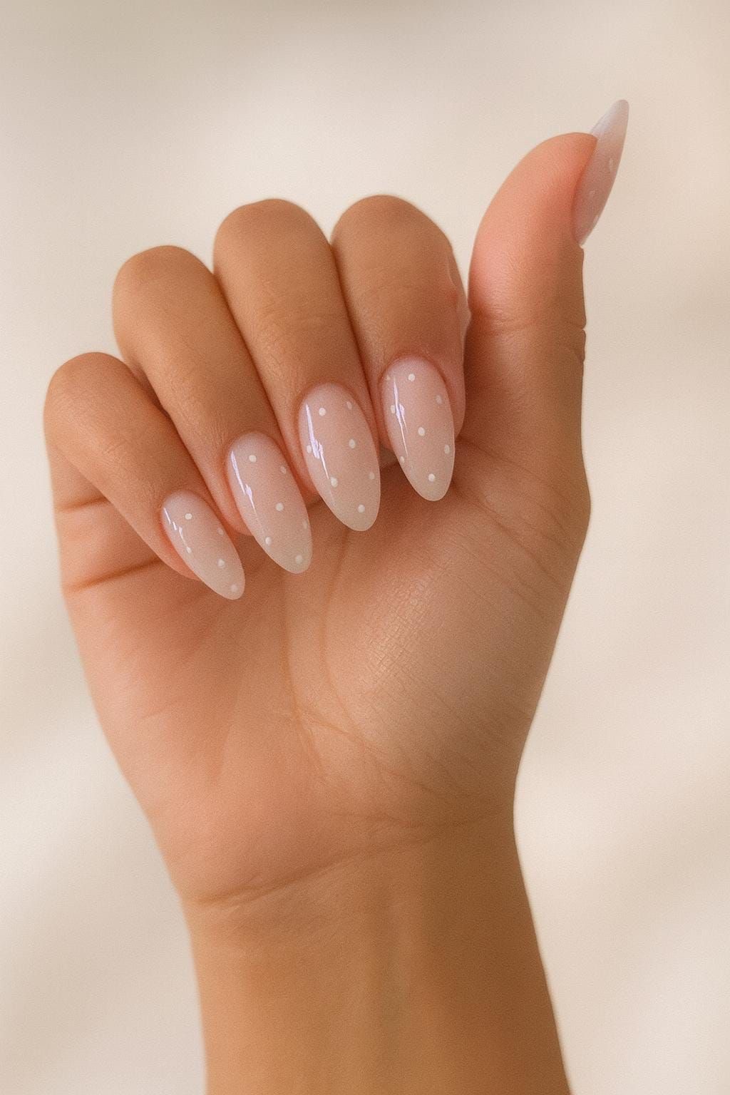Almond line art nail design by Amelia Rose