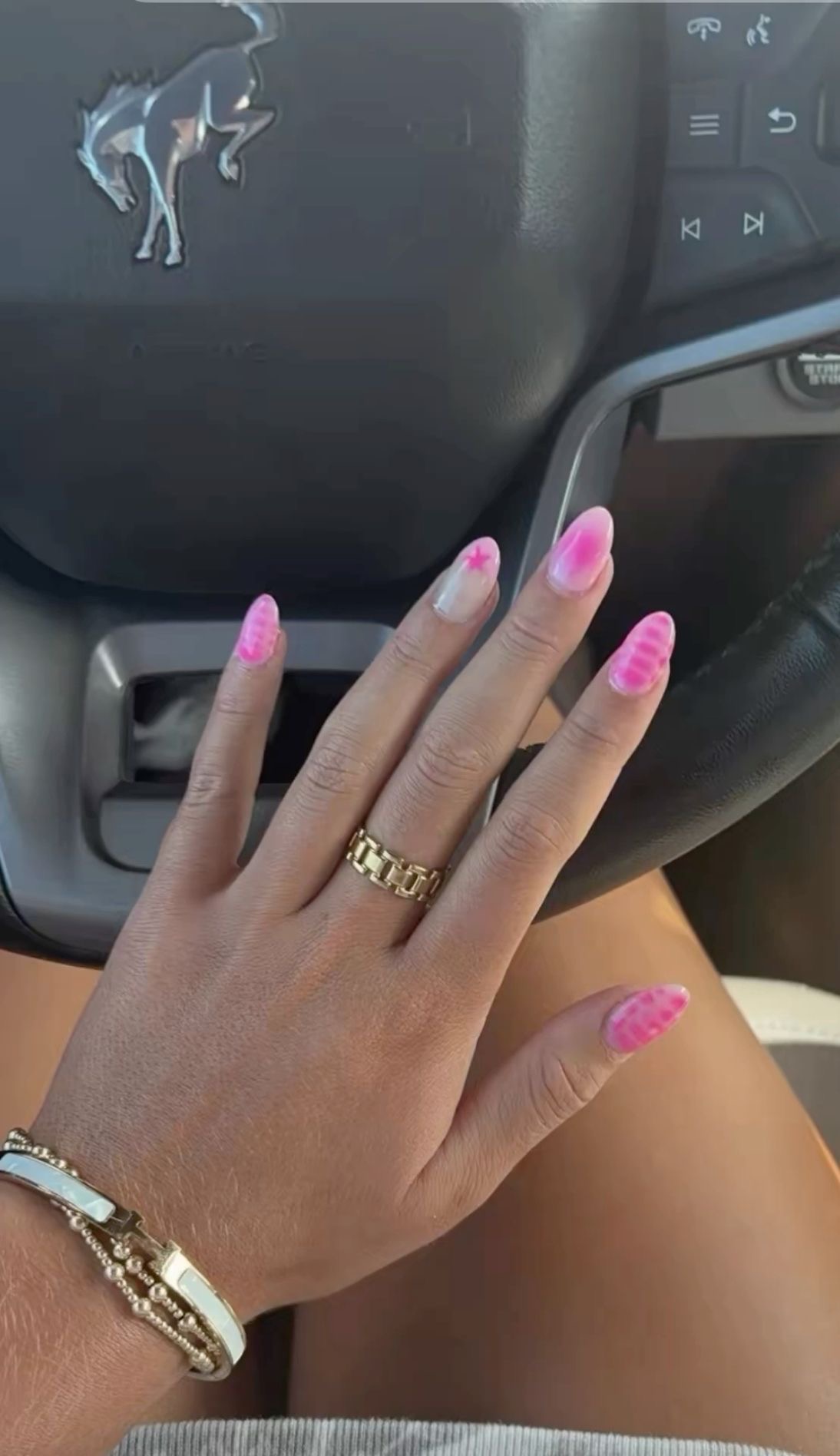 Oval aura nail design by Amelia Rose