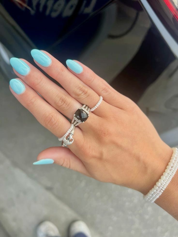 Almond glitter French nail design by Amelia Rose