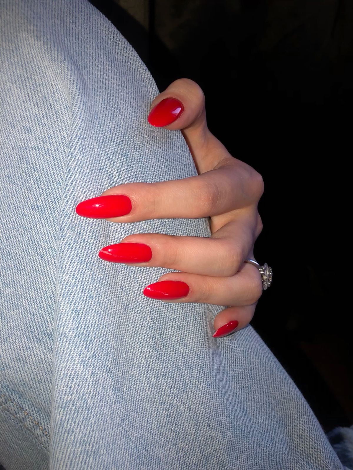 Square glitter French nail design by Gigi Moreno