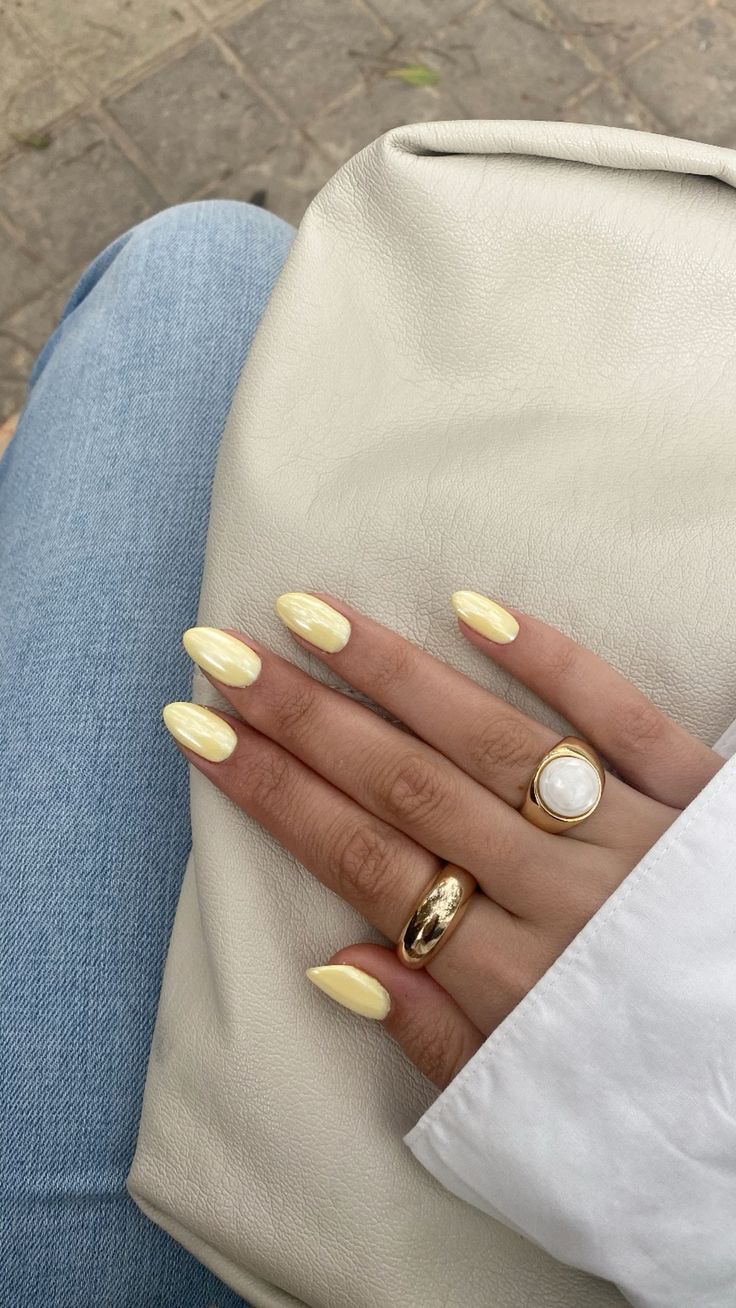 Almond glazed nail design by Gigi Moreno