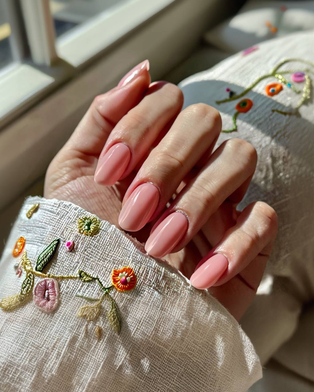 Almond minimalist nail design by Gigi Moreno