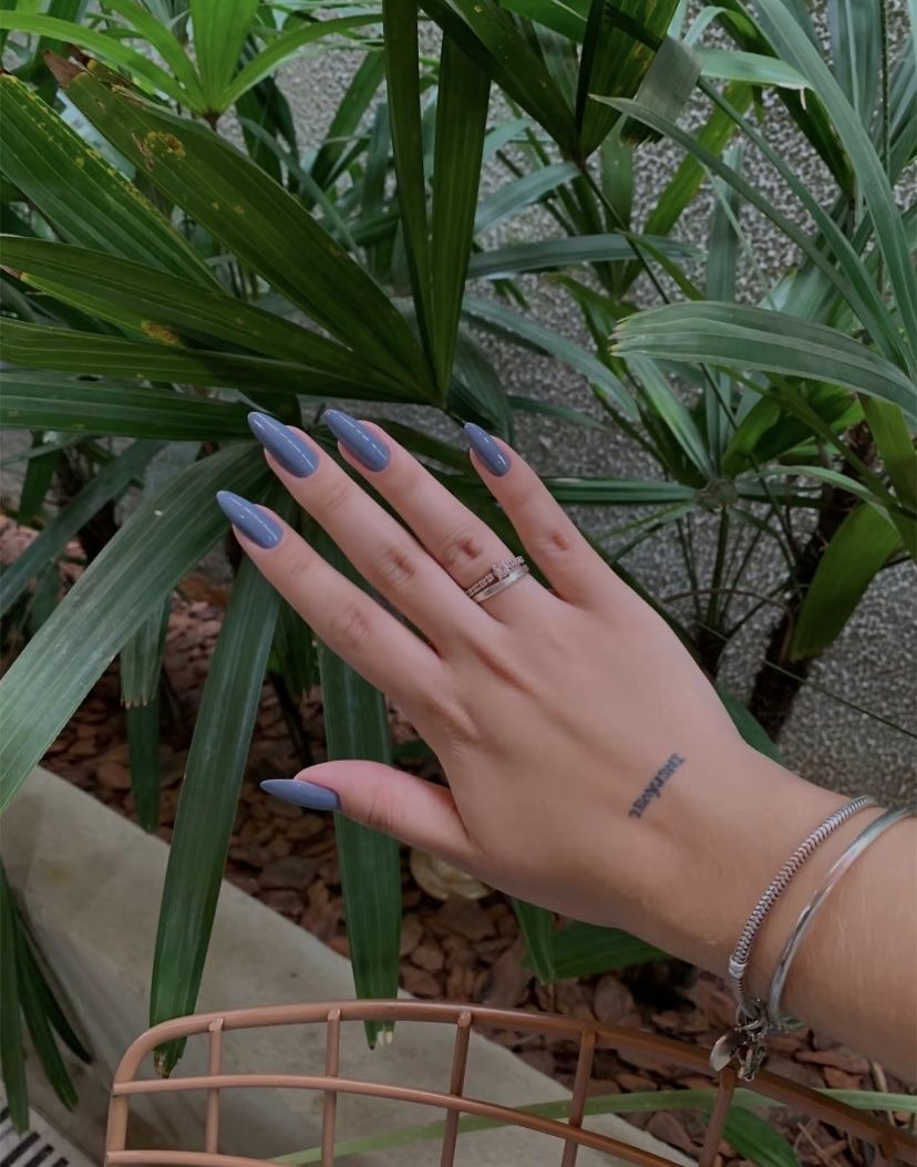 Oval art nail design by Layla Grace