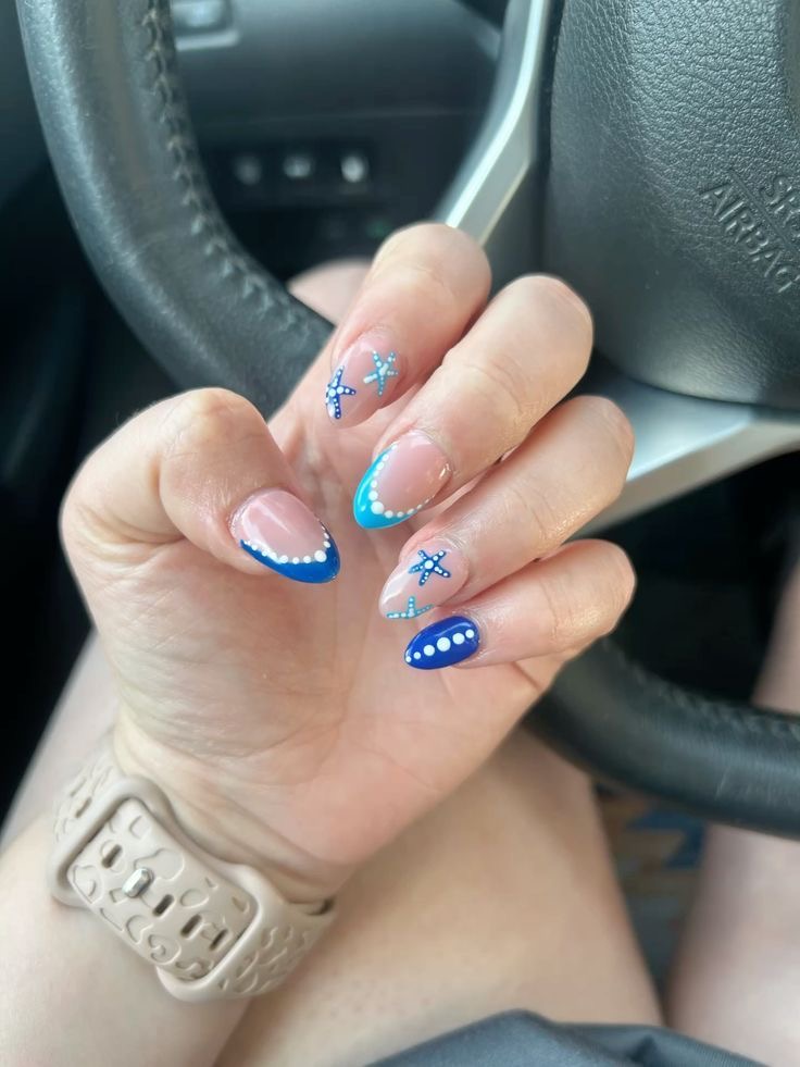 Square marble nail design by Ruby Kate