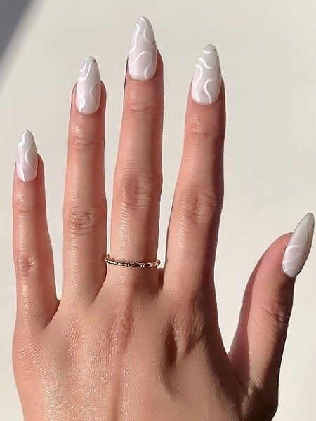 Square French nail design by Ruby Kate