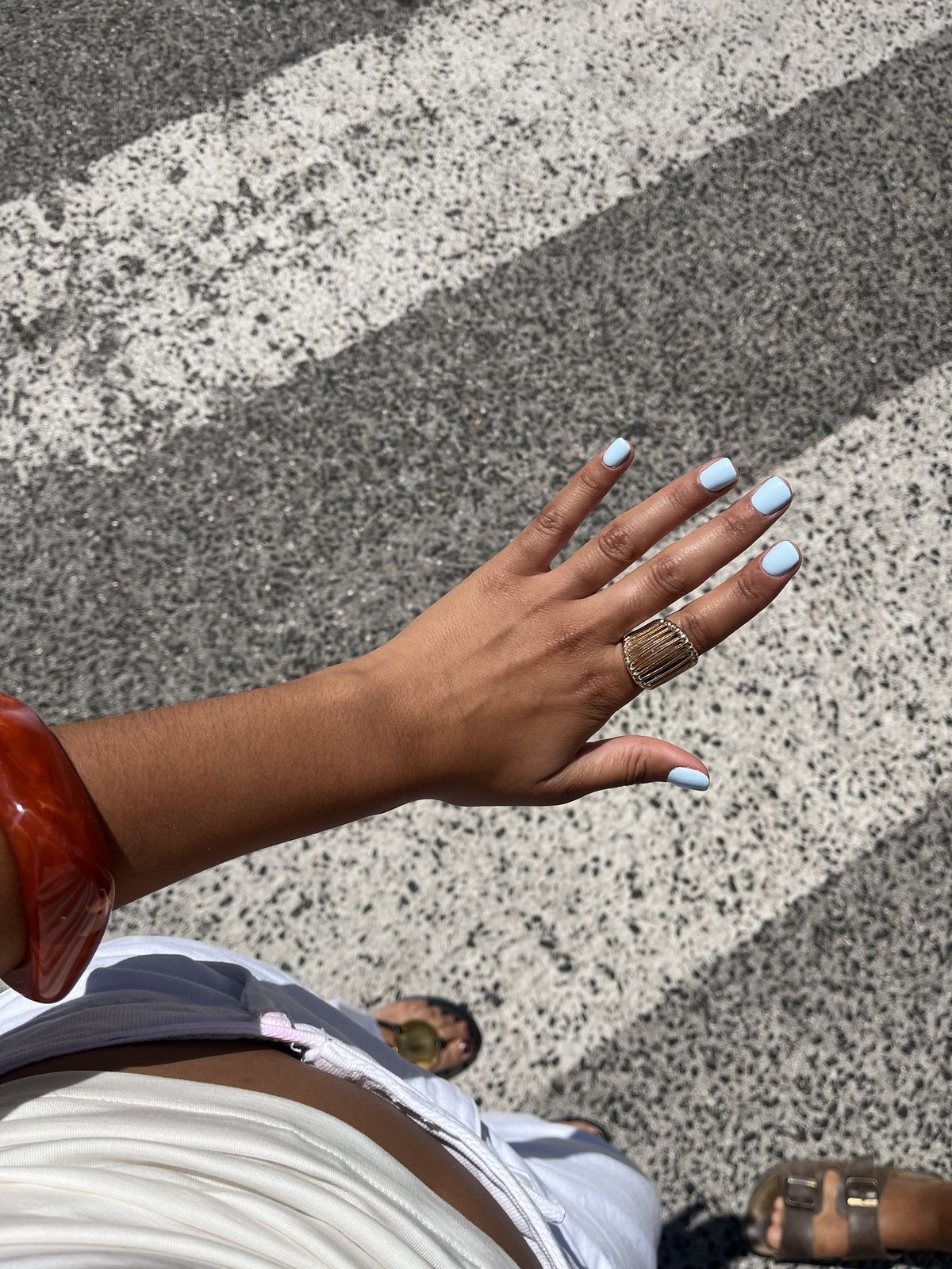 Squoval line art nail design by Ruby Kate