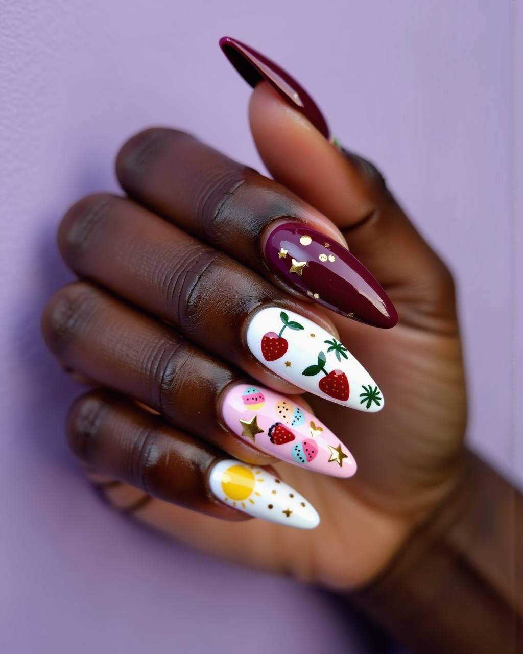 Stiletto art nail design by Luna Carter