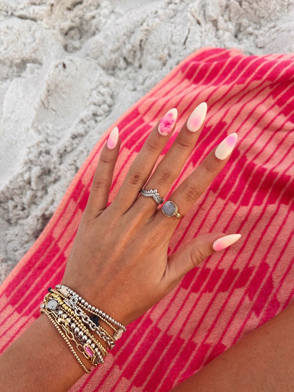 Square French nail design by Serena Grace