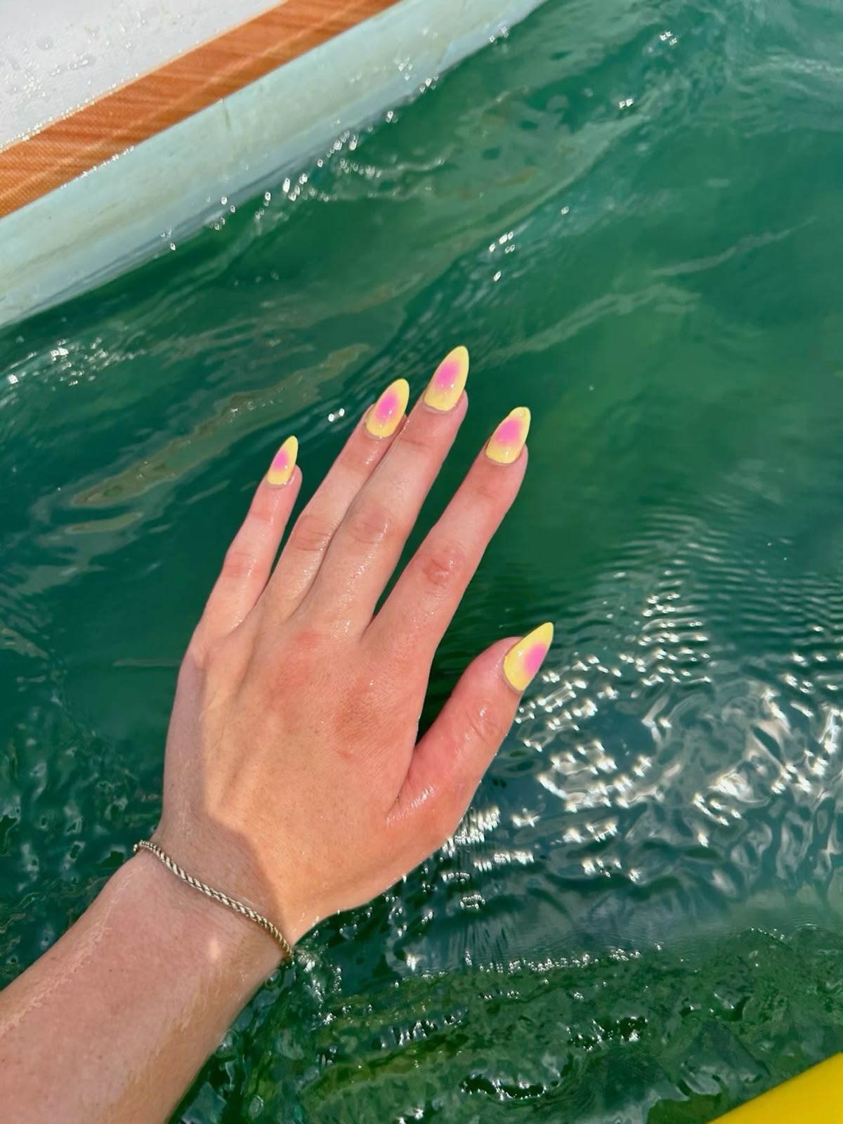 Almond marble nail design by Serena Grace