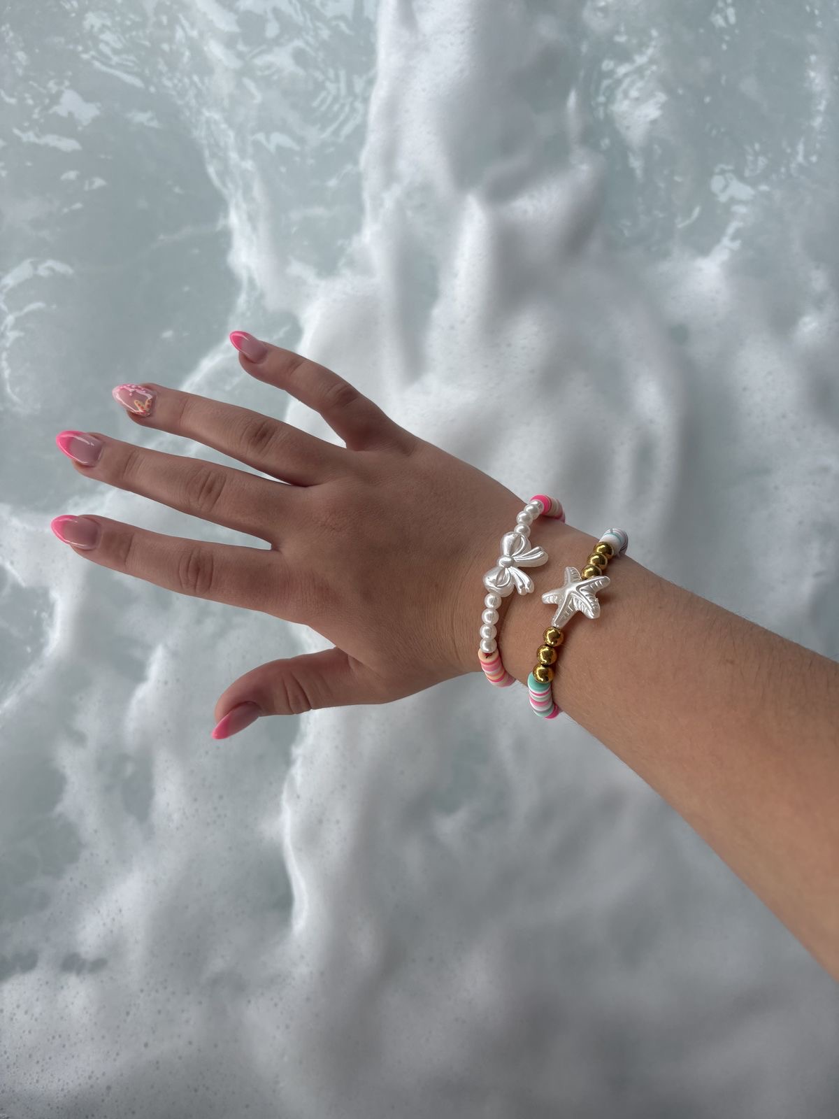 Square aura nail design by Serena Grace