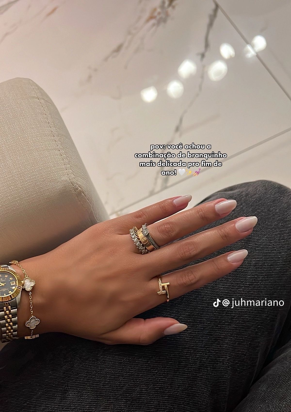 Stiletto chrome French nail design by Stella Rose