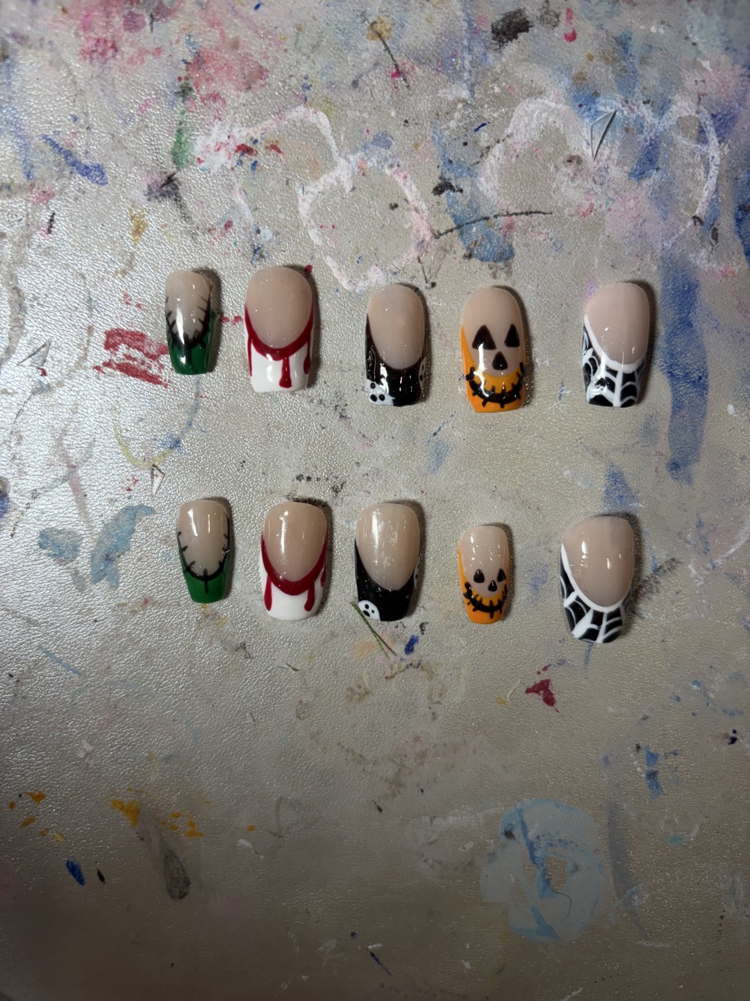 I made my friend some press on’s for Hallaween