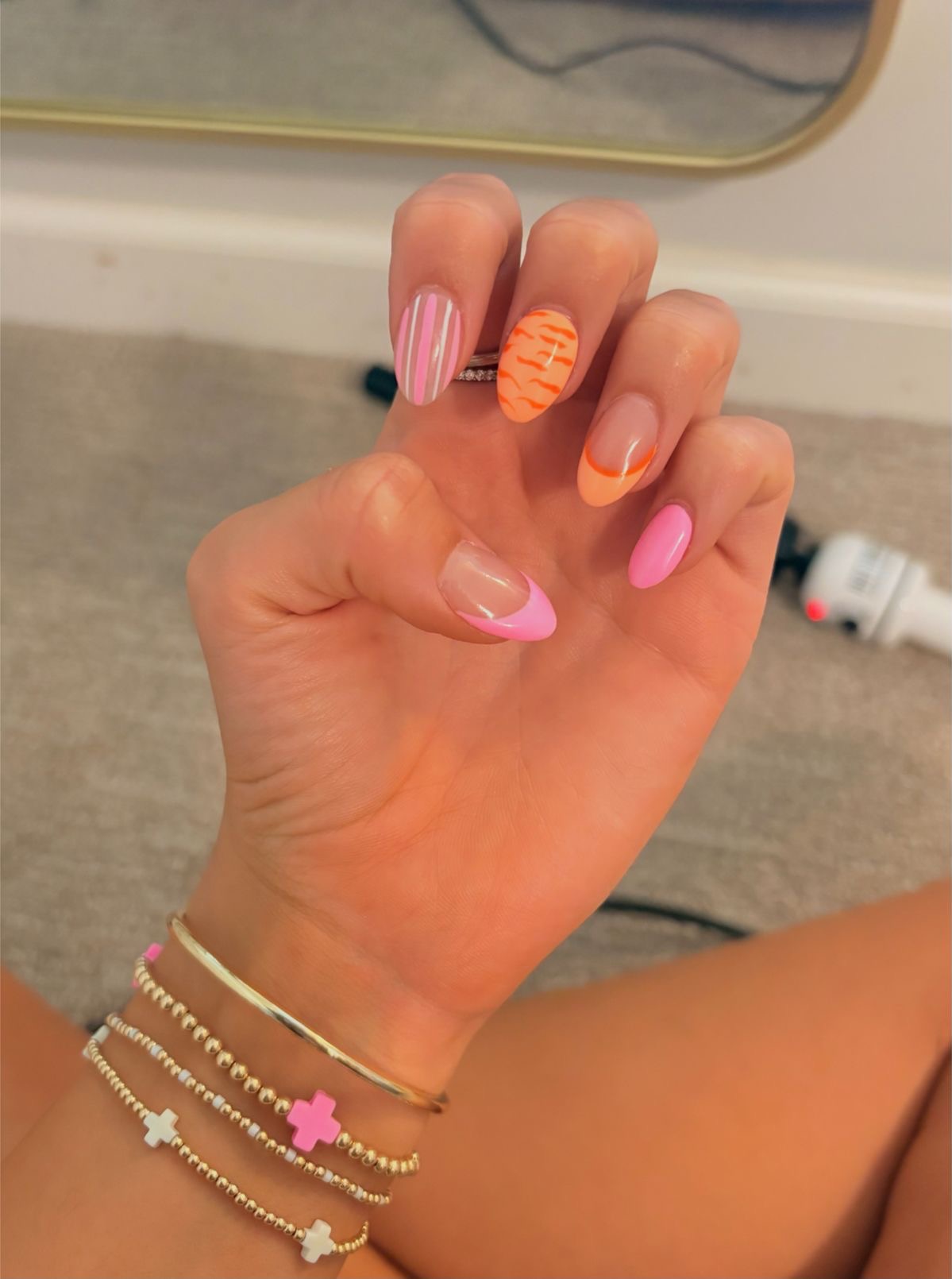 Stiletto French nail design by Leah Quinn