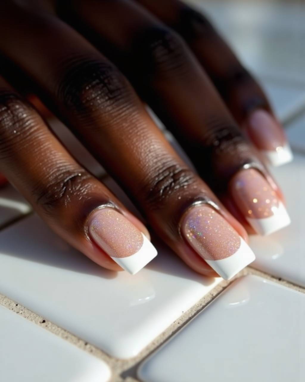 Squoval French nail design by Mae Sullivan