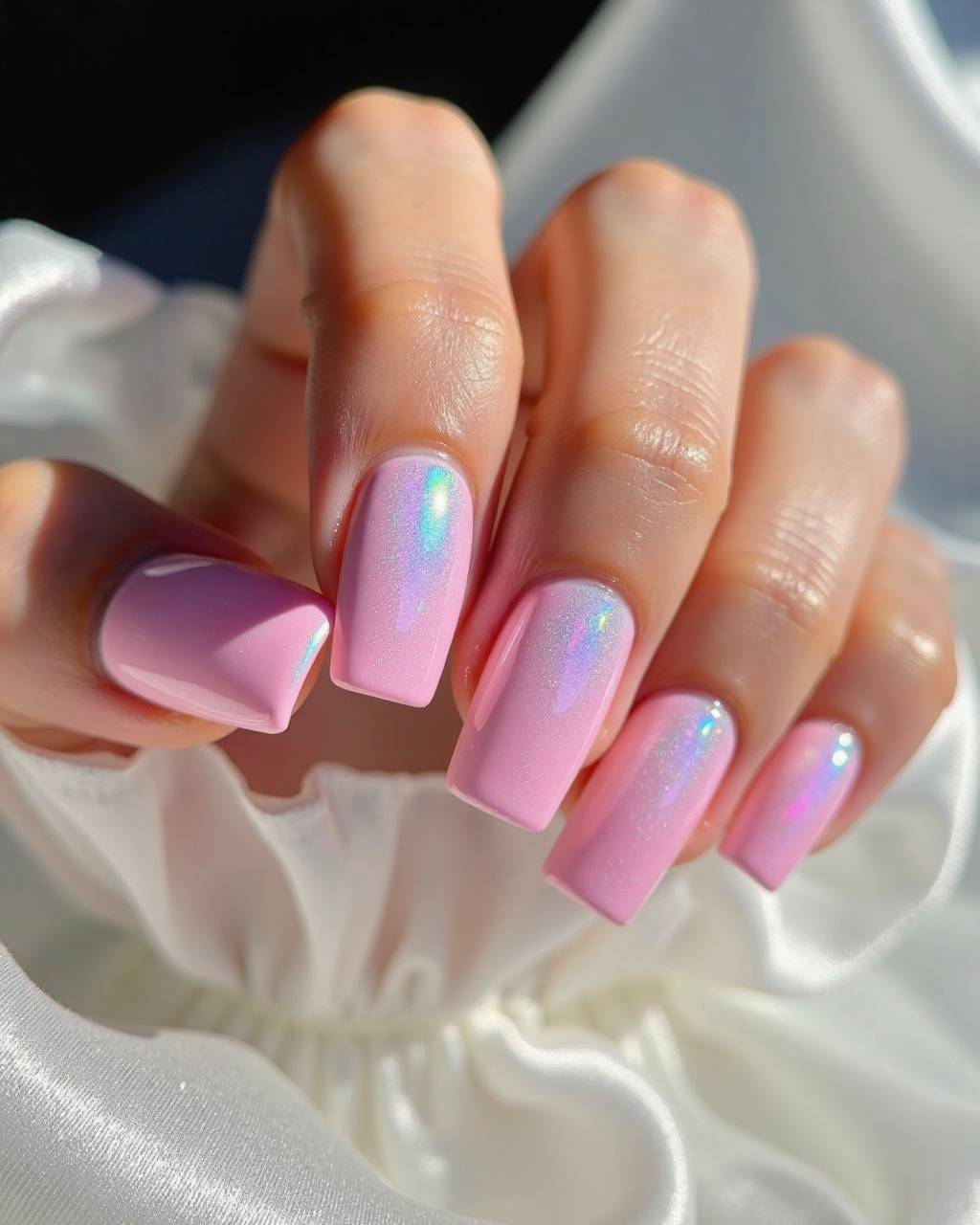 Square glazed nail design by Mae Sullivan