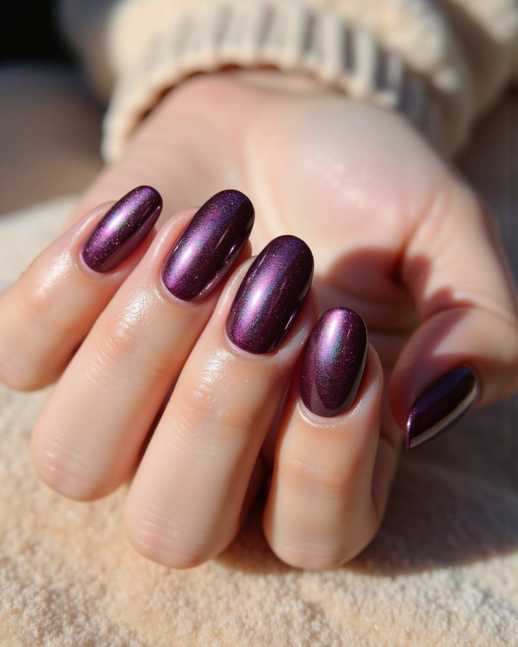 Oval glazed nail design by Mae Sullivan
