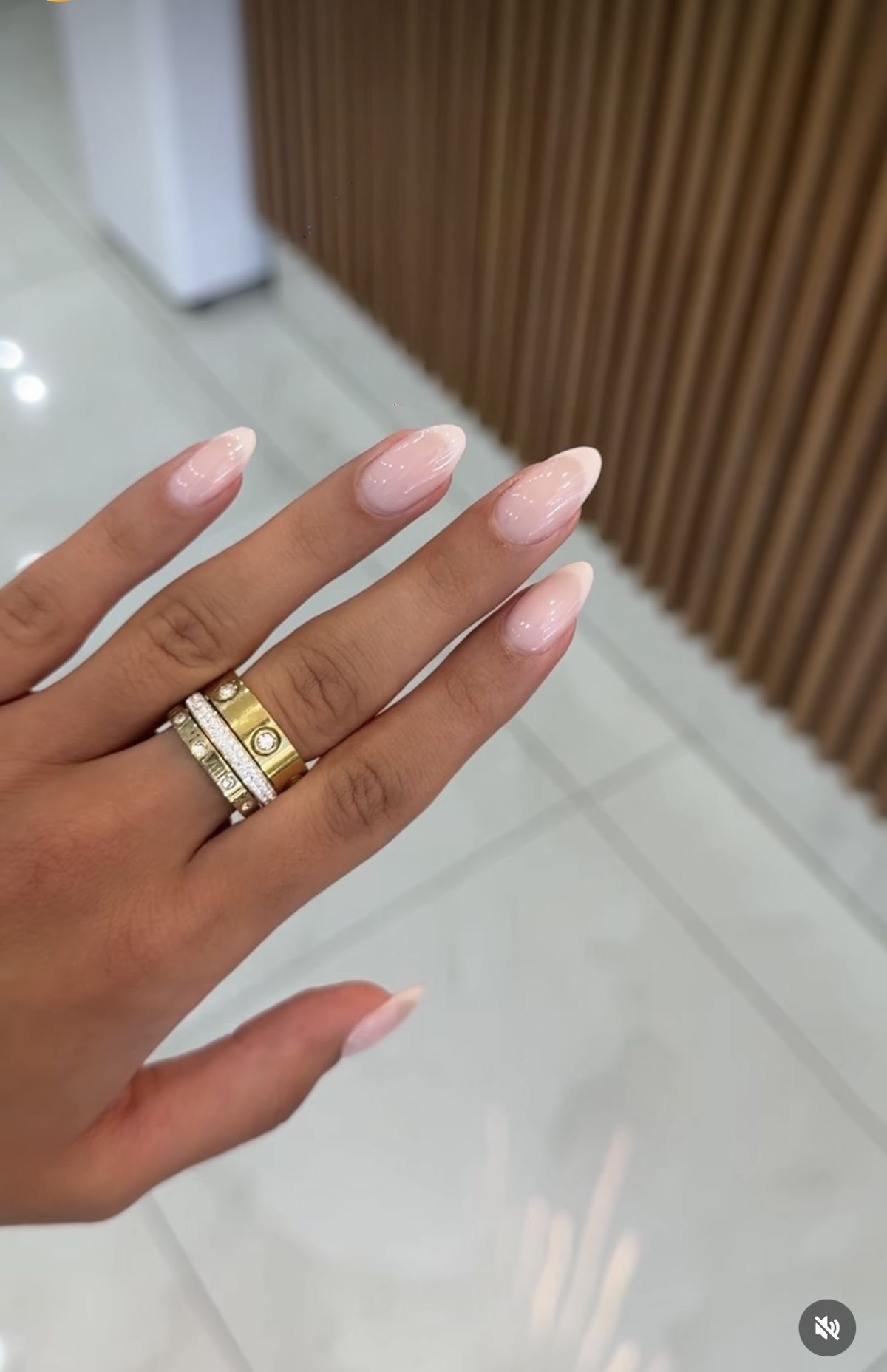 Oval glitter French nail design by Kylie Bloom